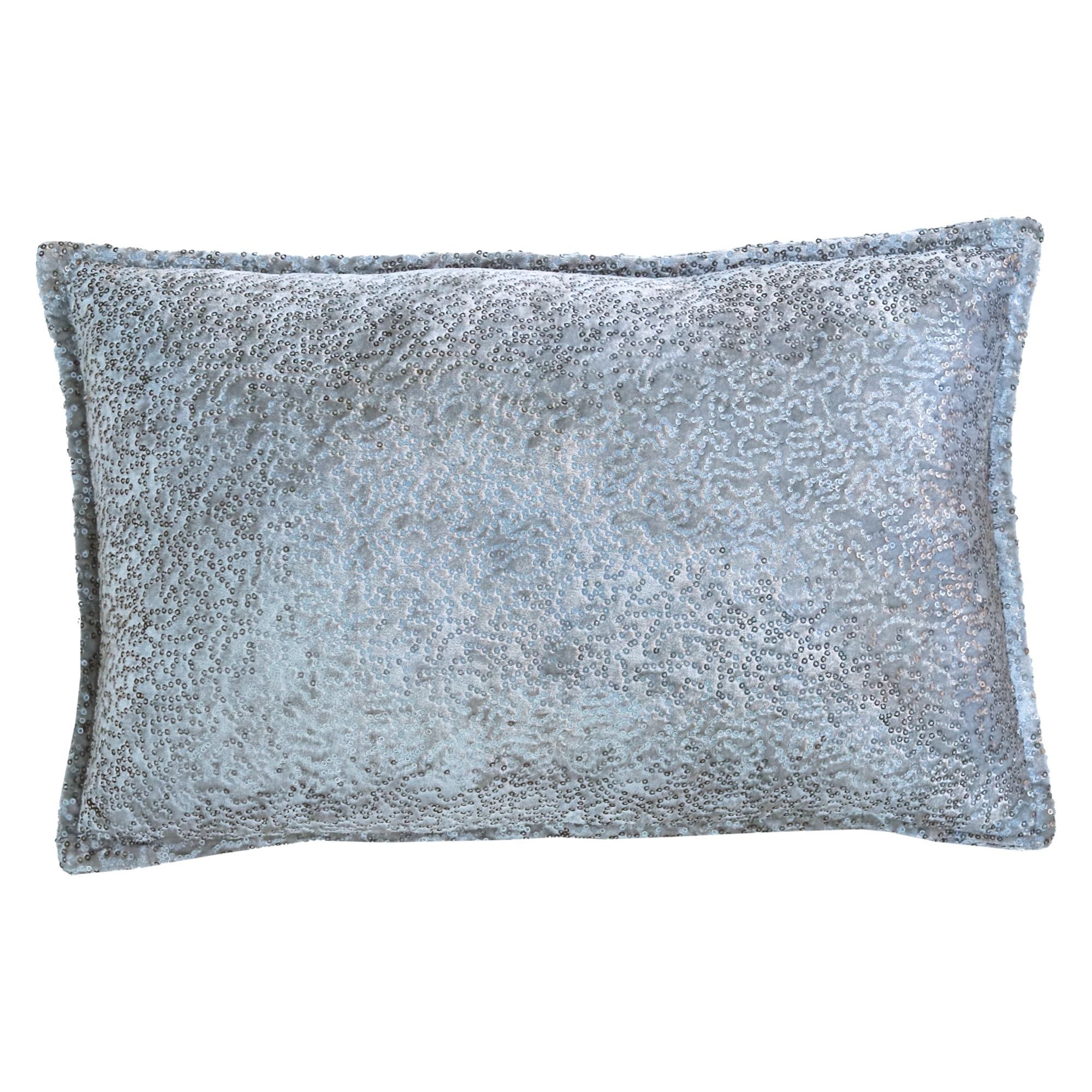 Kussen velours glitter licht grijs