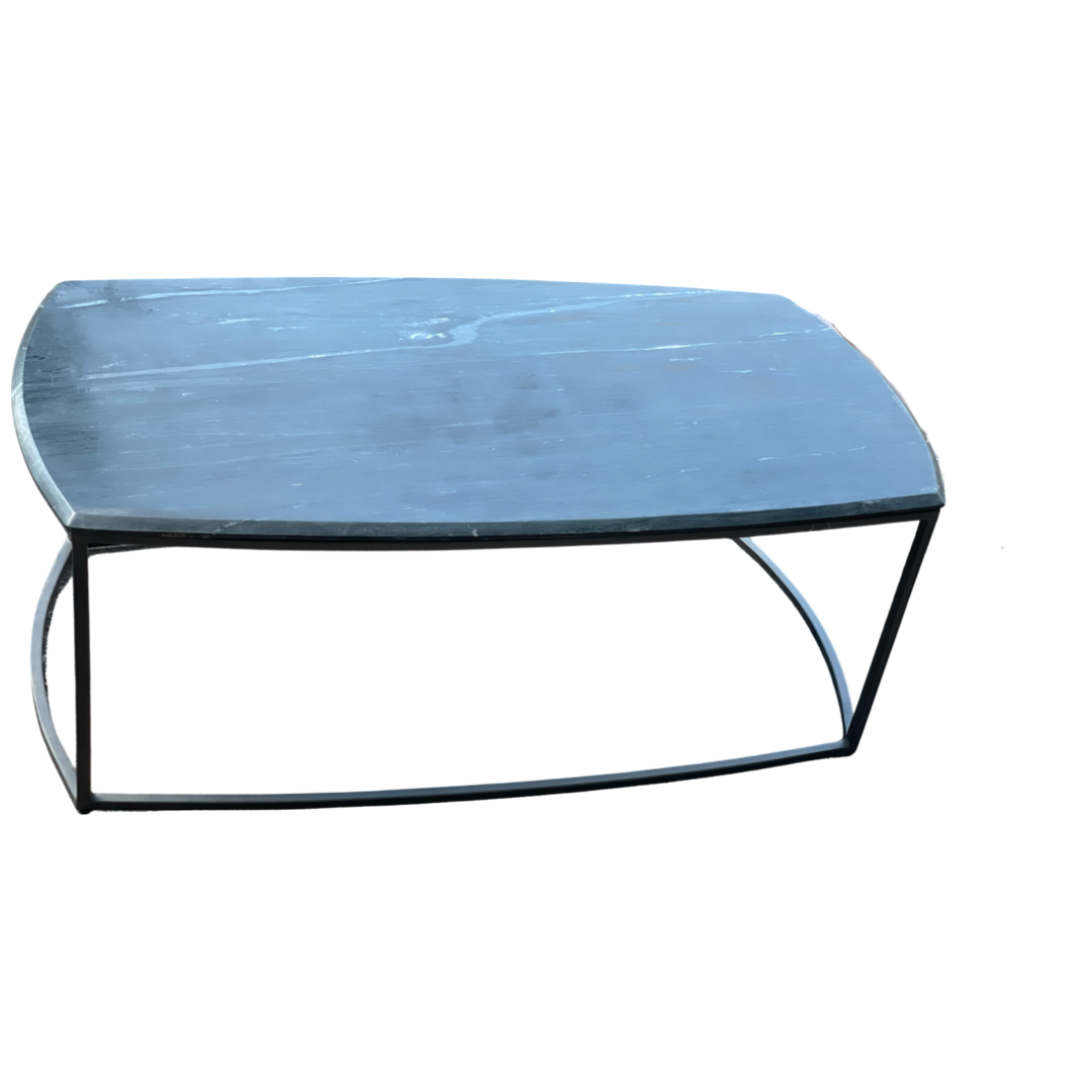 Salon Zwart Marmer+metalen frame 110x60x41 Uniek