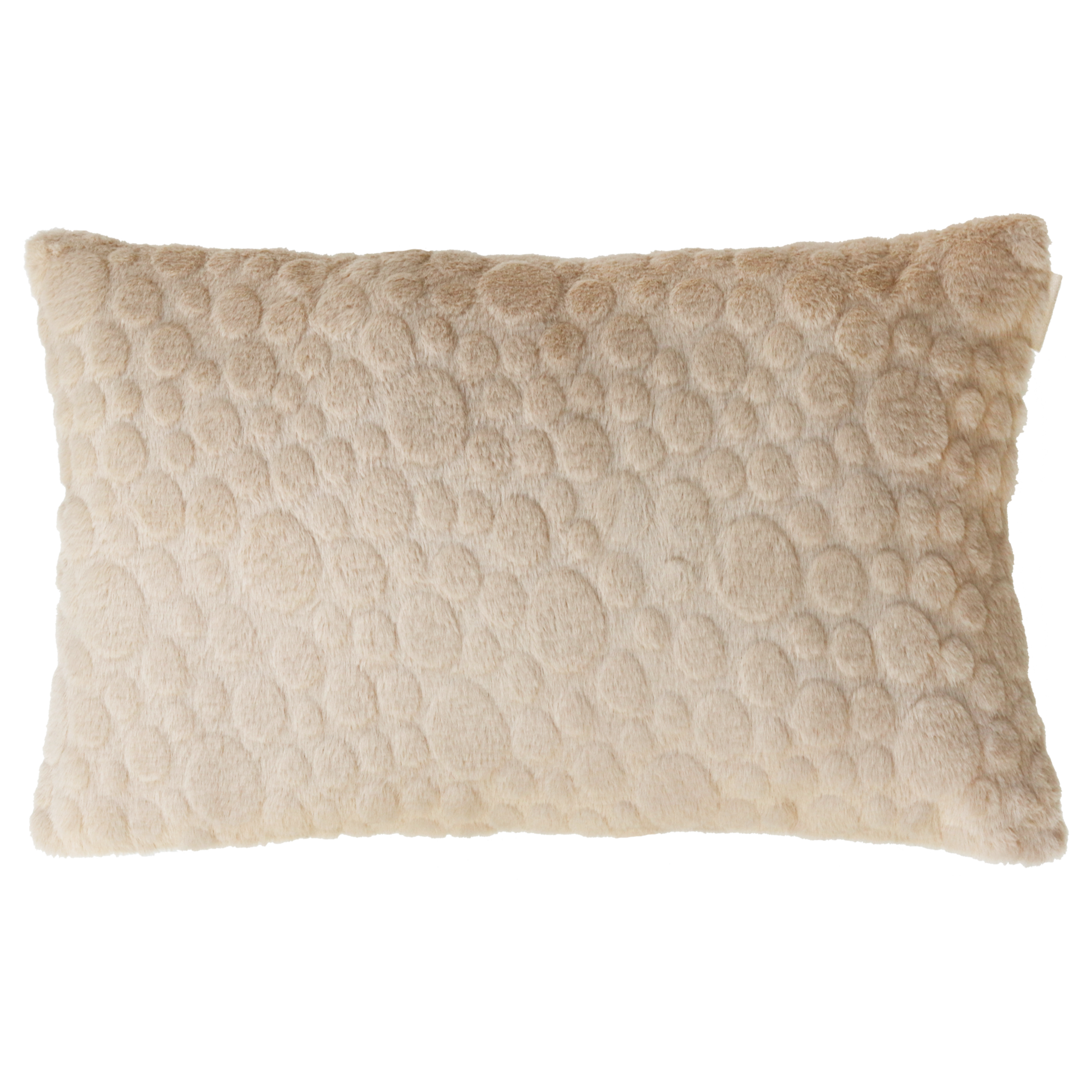 Kussen bont suede dot champagne