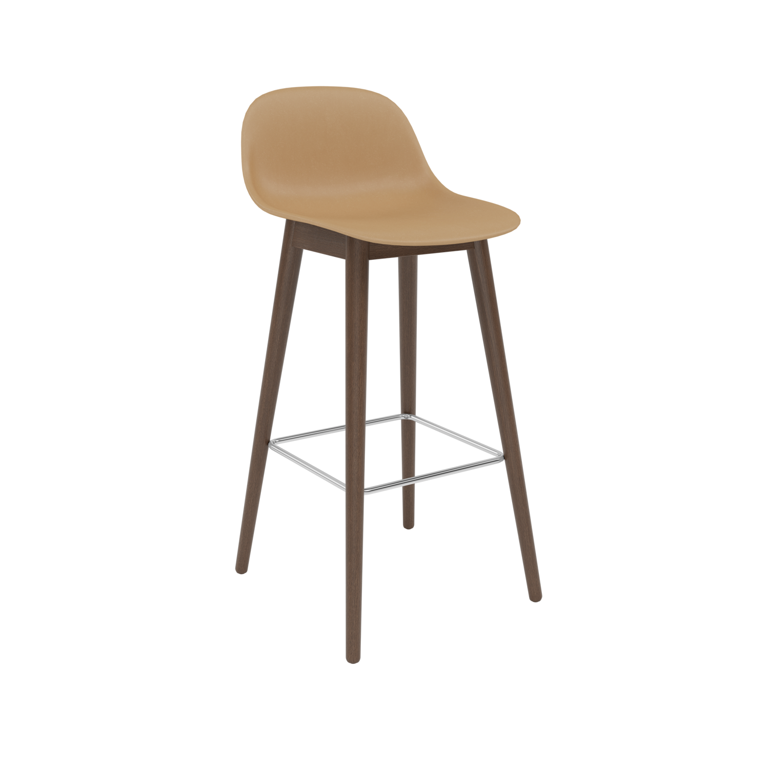 Muuto barkruk met rugleuning Fiber Bar Stool Wood Base