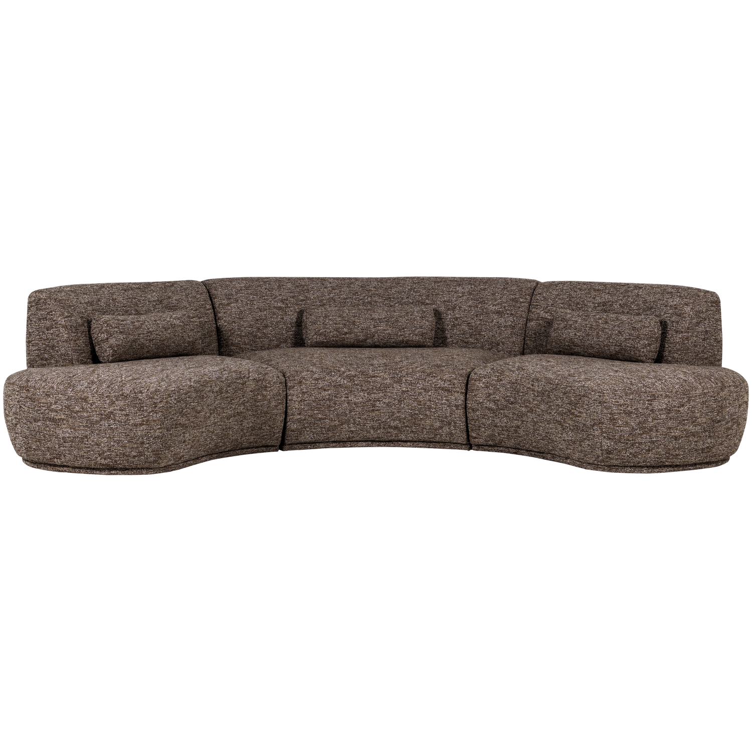 Batavier half ronde bank 6-zits velvet bruin melange