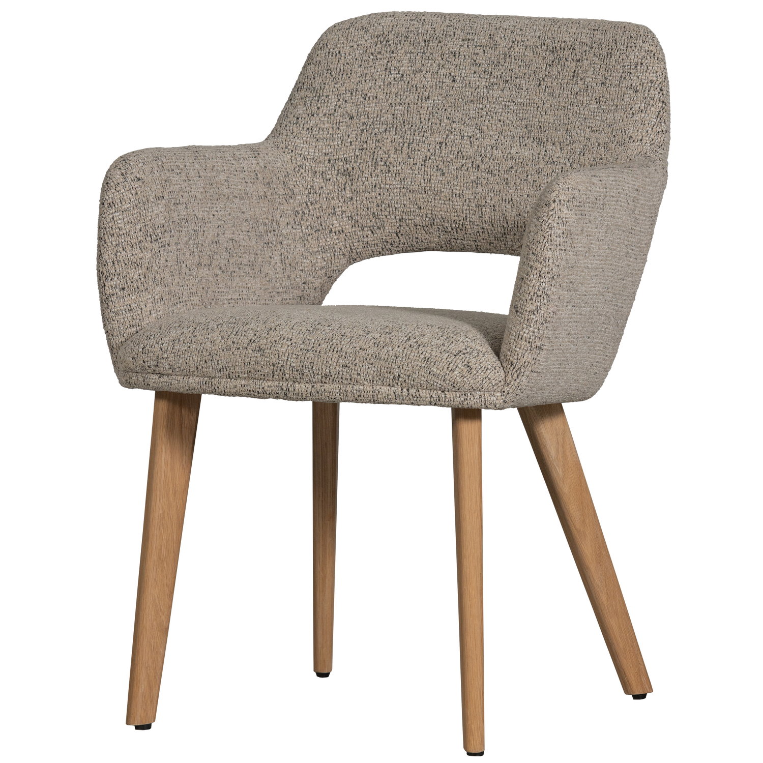 Murat eetkamerstoel taupe met houten poot naturel