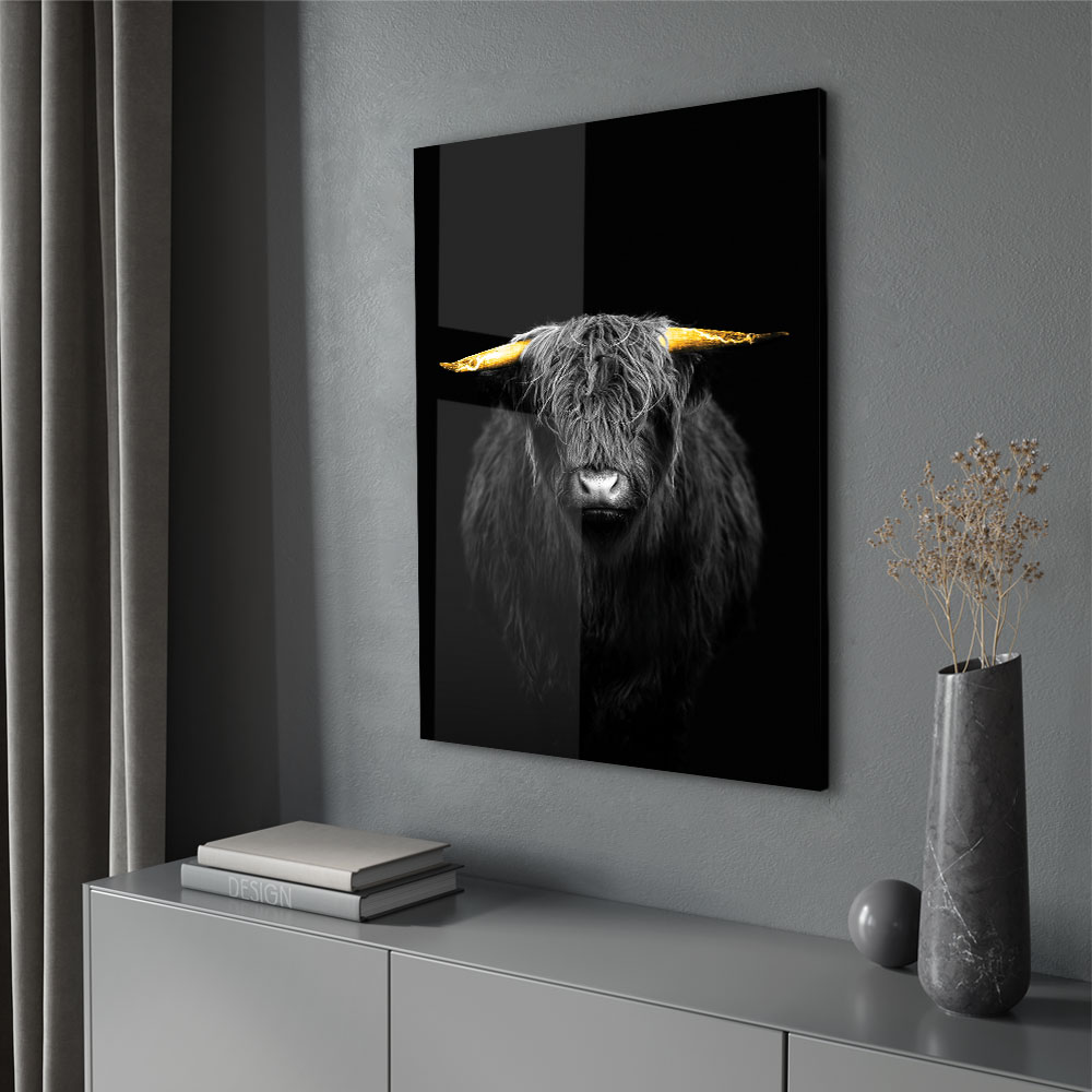 Walljar acrylglas schilderij - Gold Ox Horns