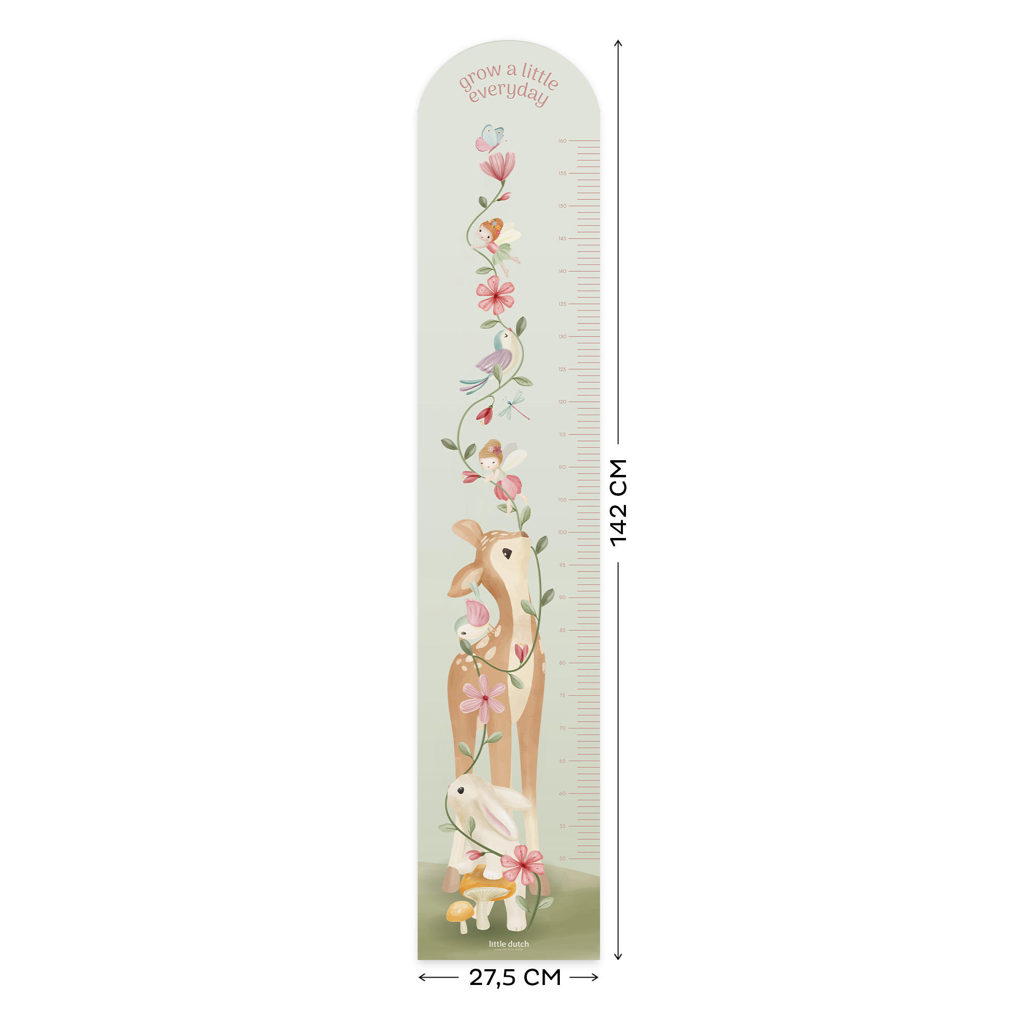 Groeimeter muursticker Fairy Garden