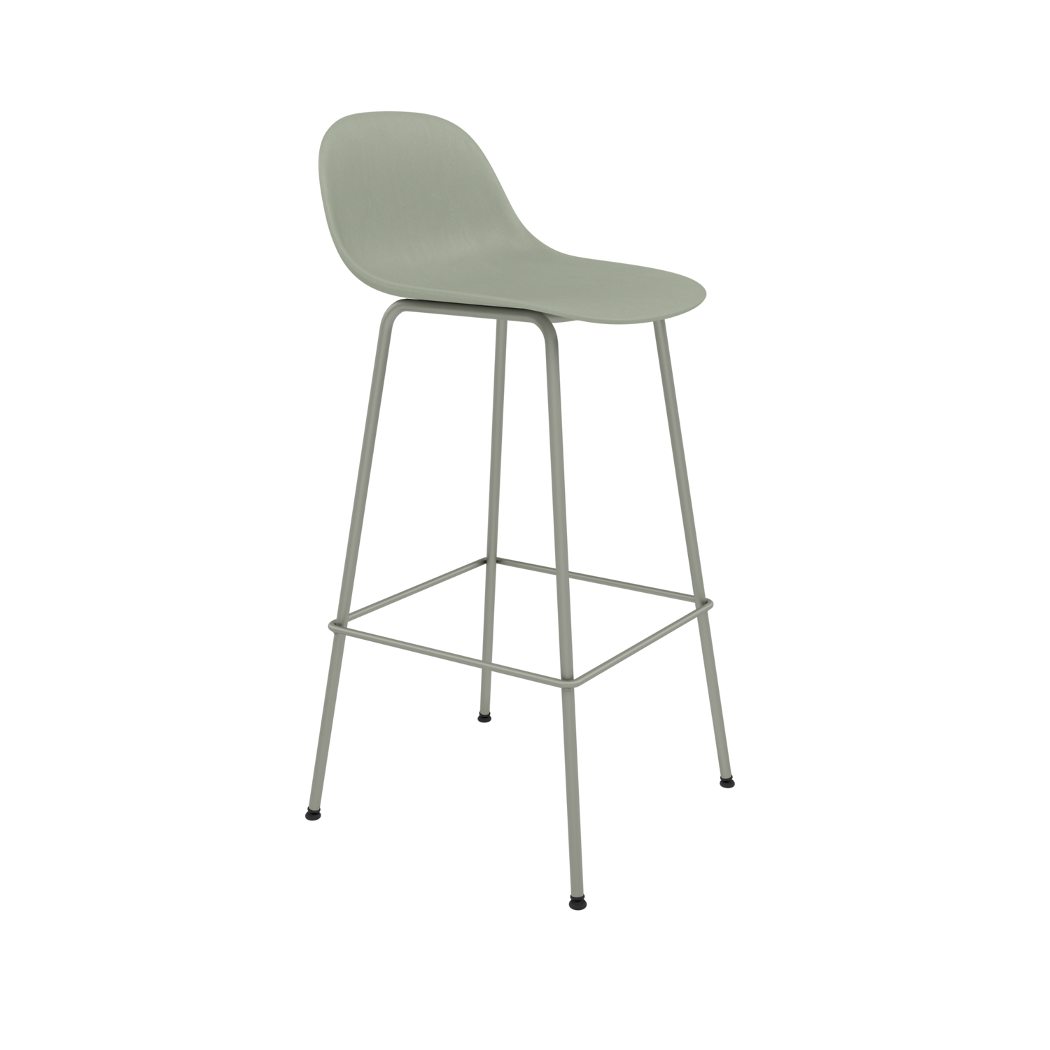 Muuto barkruk met rugleuning Fiber Bar Stool Tube Base