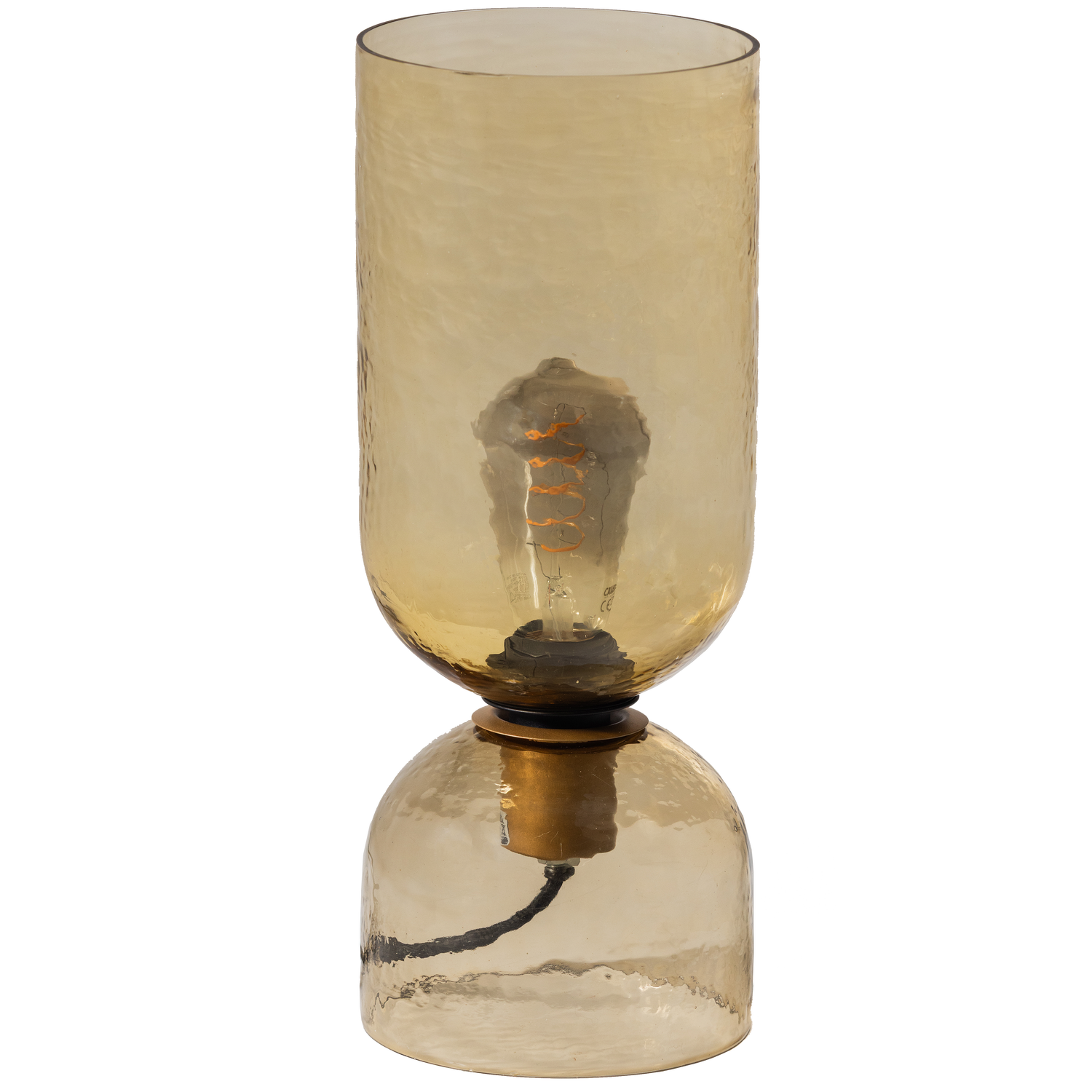 Gigi tafellamp gehamerd glas 38xo15cm naturel