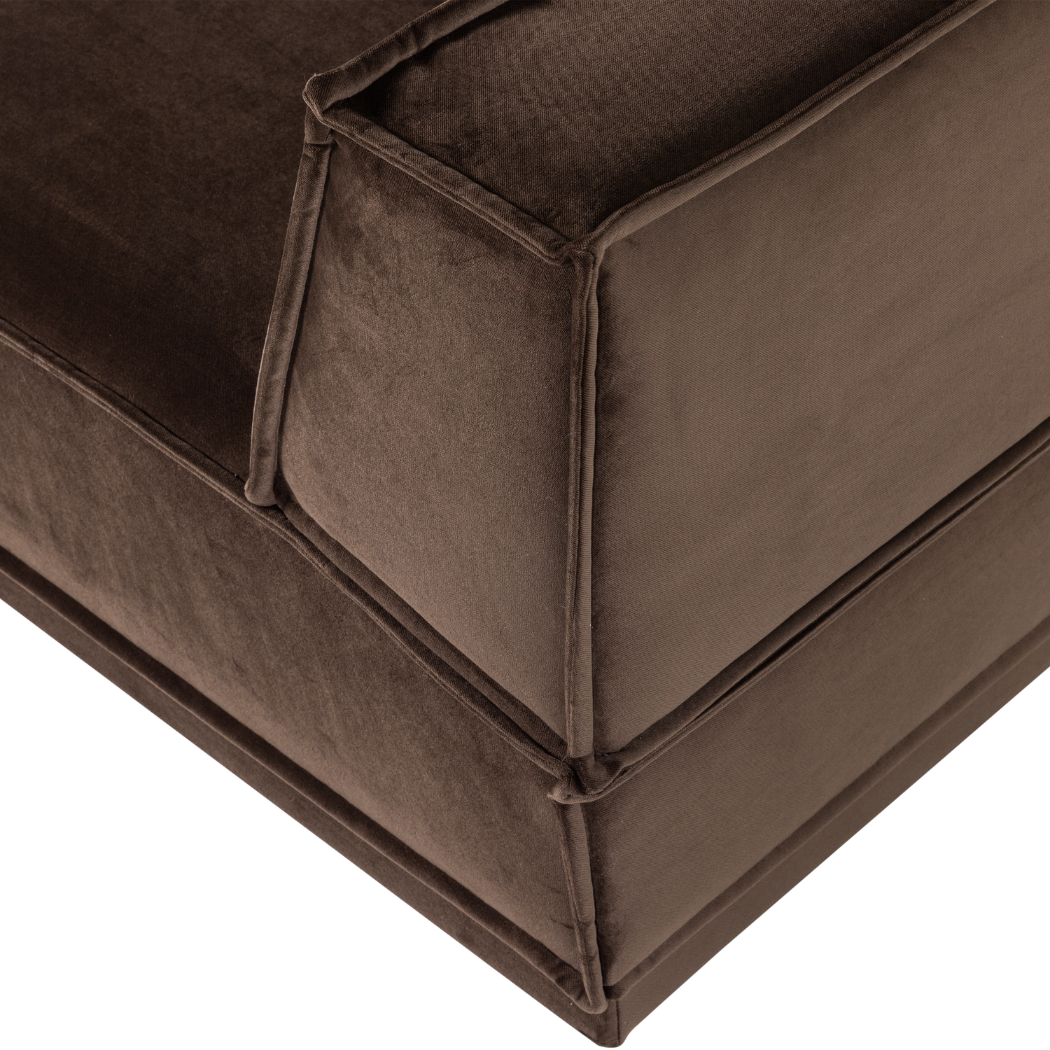 Manu chaise longue bank links velvet bruin [fsc]
