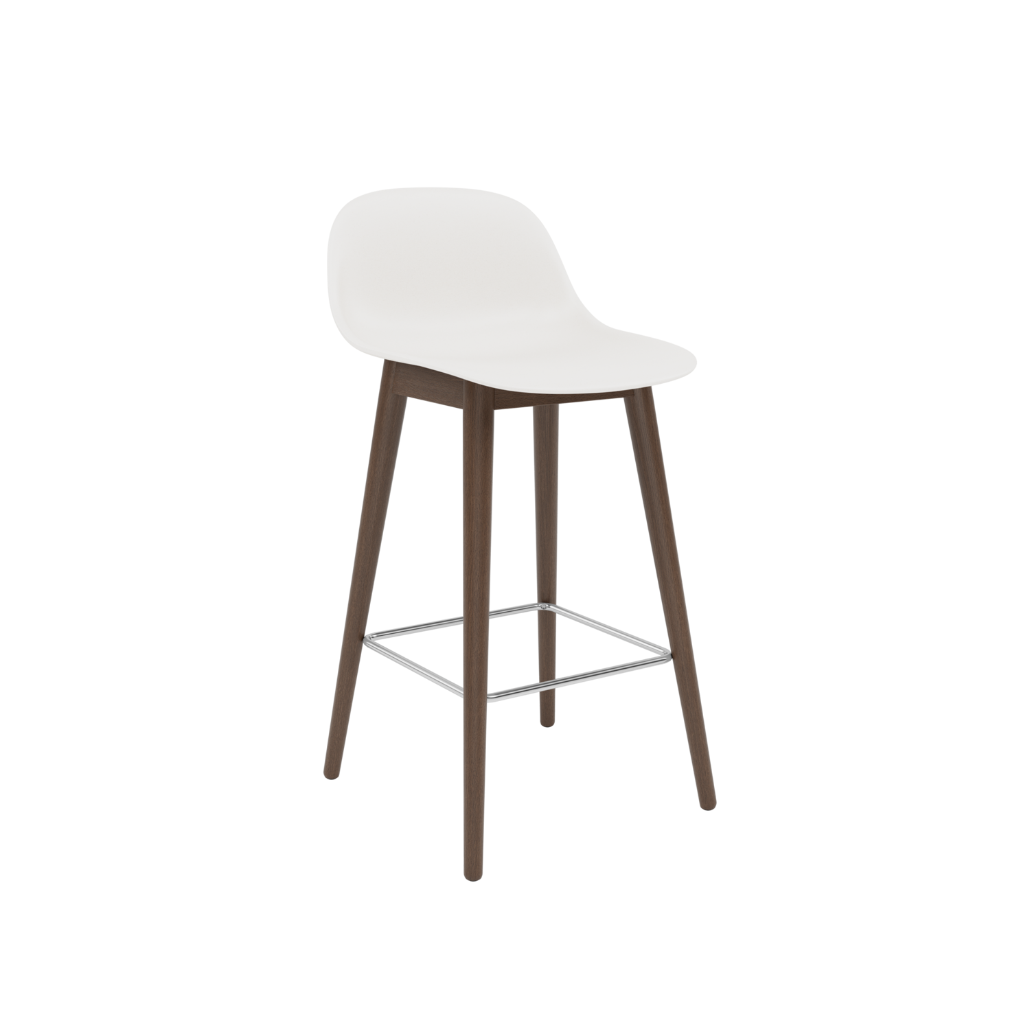 Muuto barkruk met rugleuning Fiber Counter Stool Wood Base