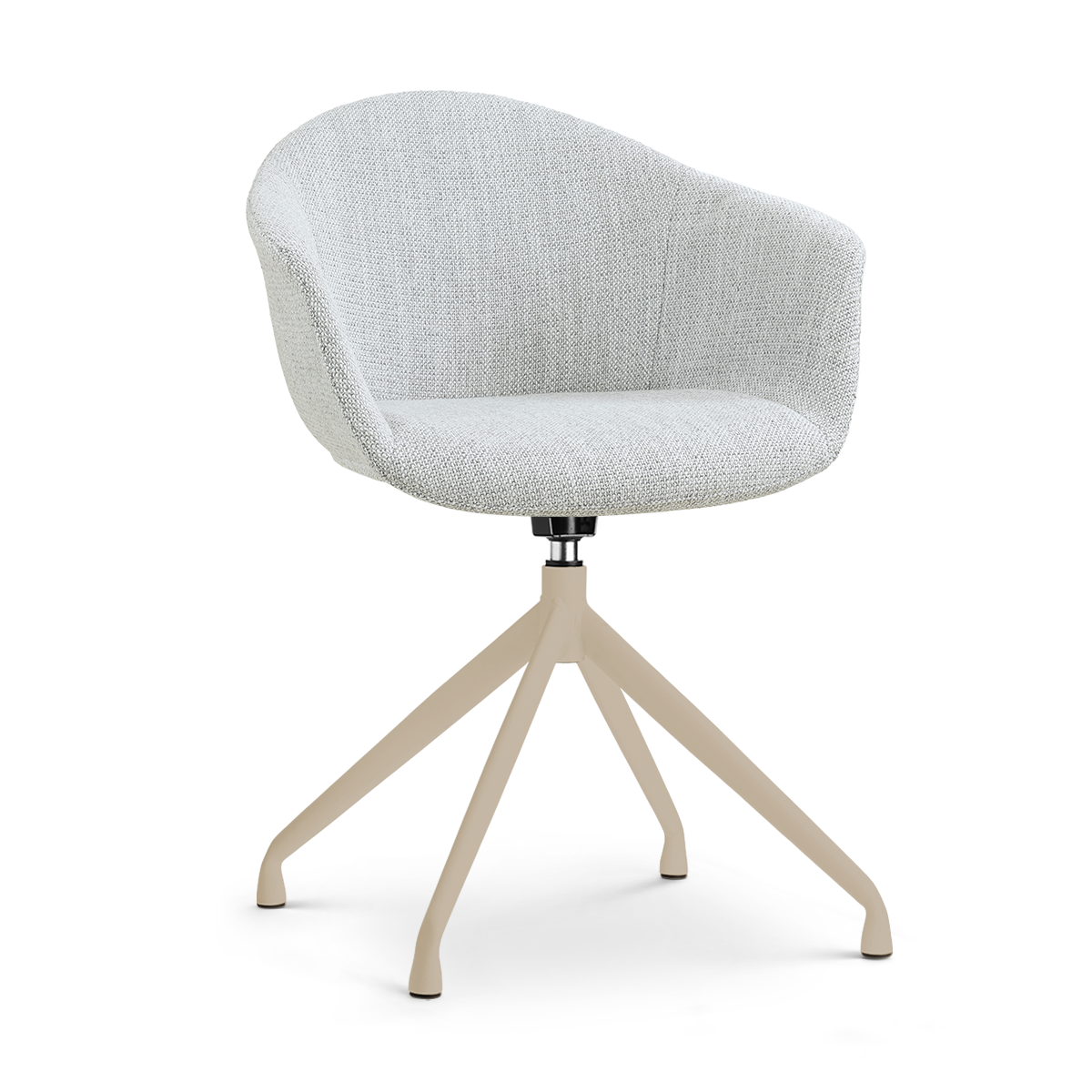 Draaibare eetkamerstoel Nola-Otis met armleuningen - beige onderstel