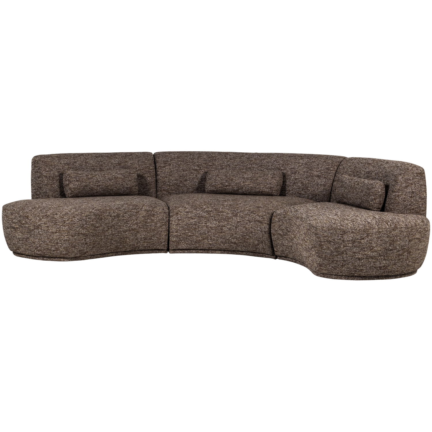 Batavier half ronde bank 6-zits velvet bruin melange