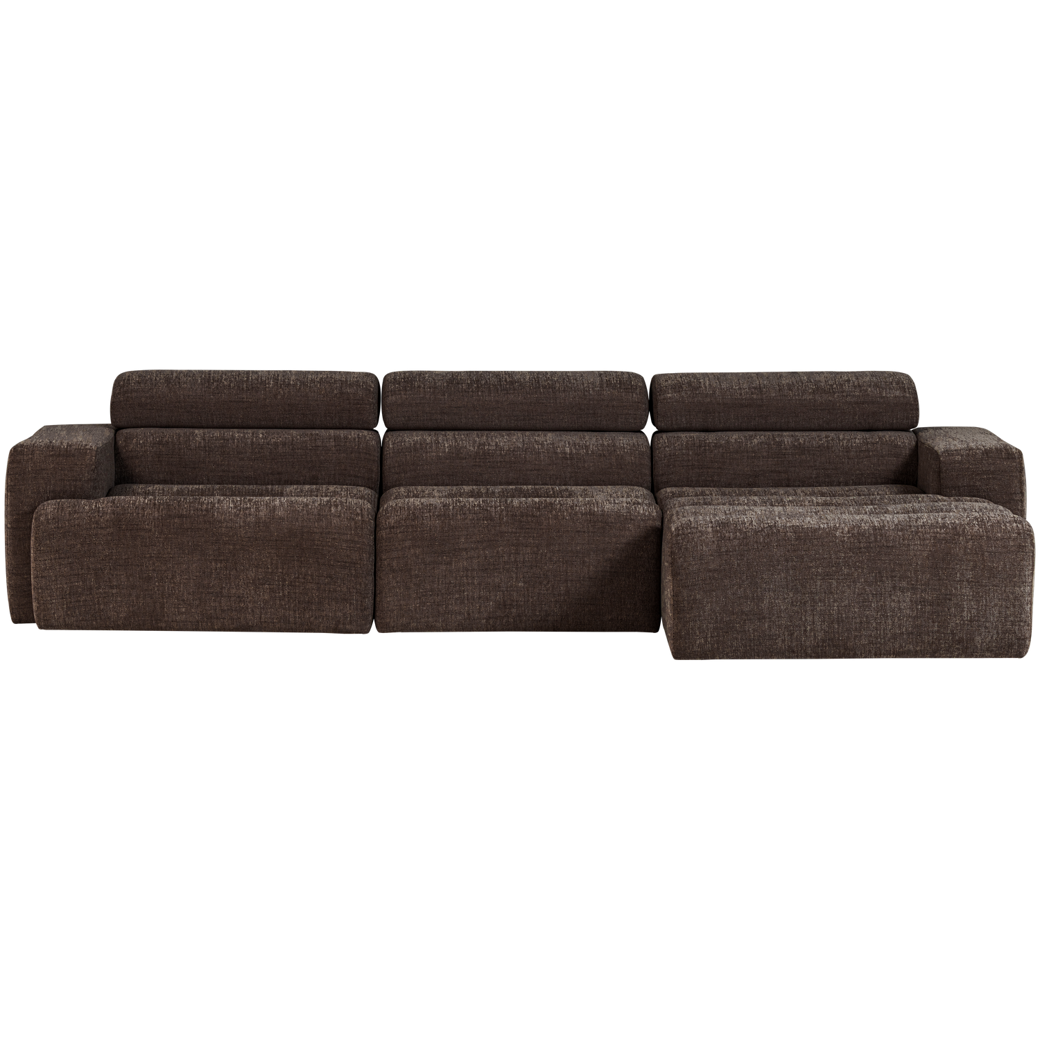 Novi chaise longue bank rechts donkerbruin melange