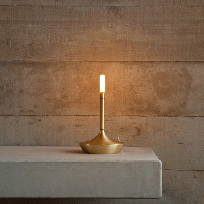 Graypants Tafellamp Wick S LED oplaadbaar messing
