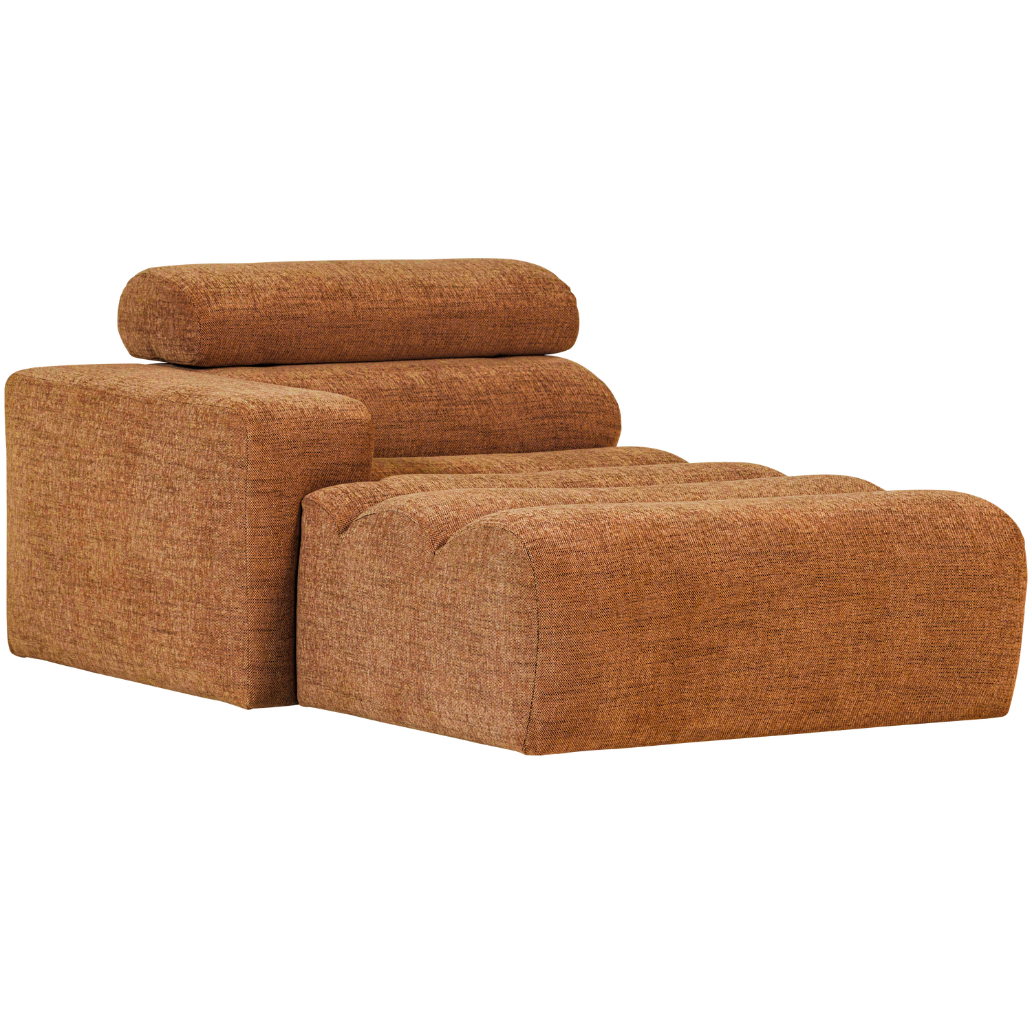 Novi chaise longue element arm links ribstof terra