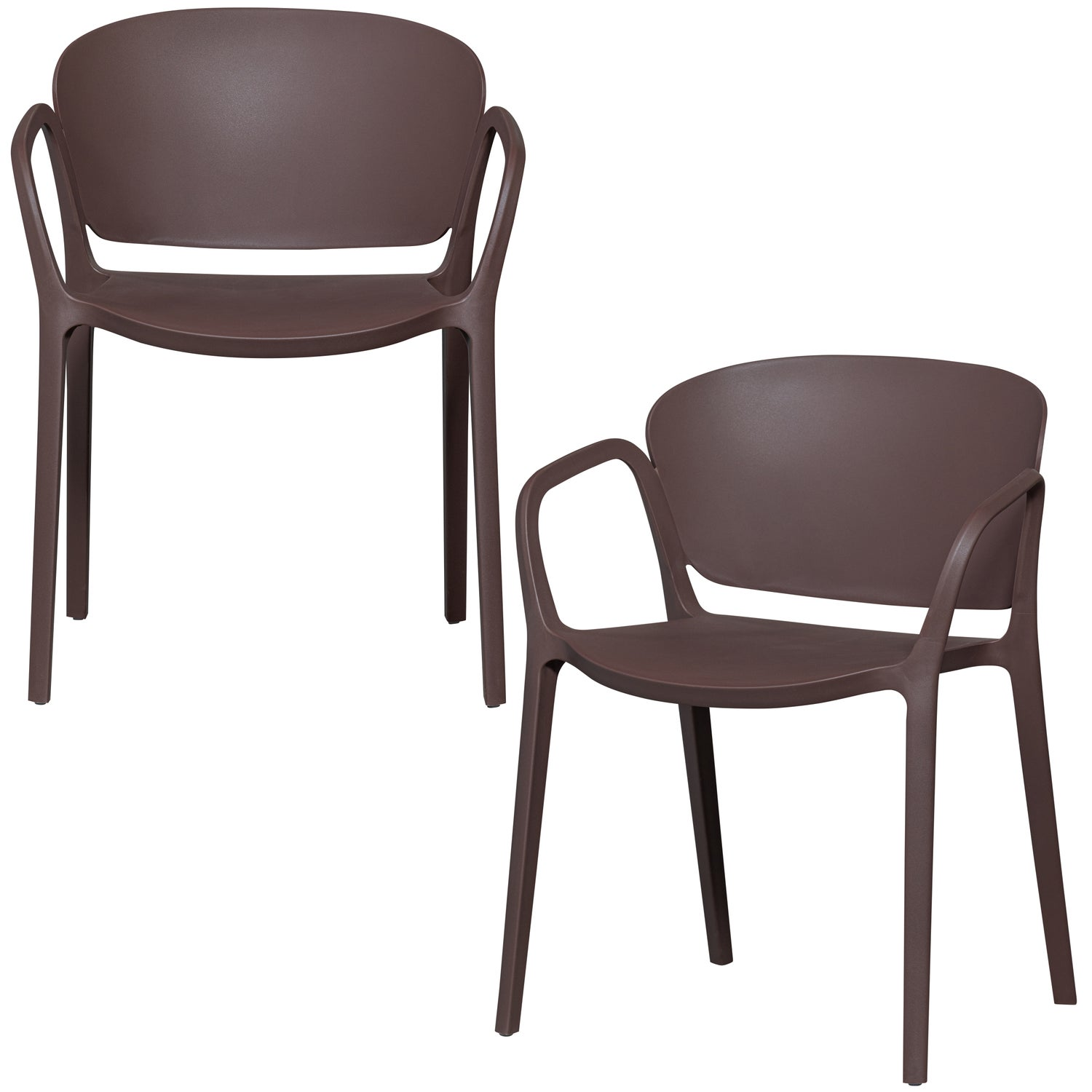 Bent tuinstoel kunststof paars/bruin