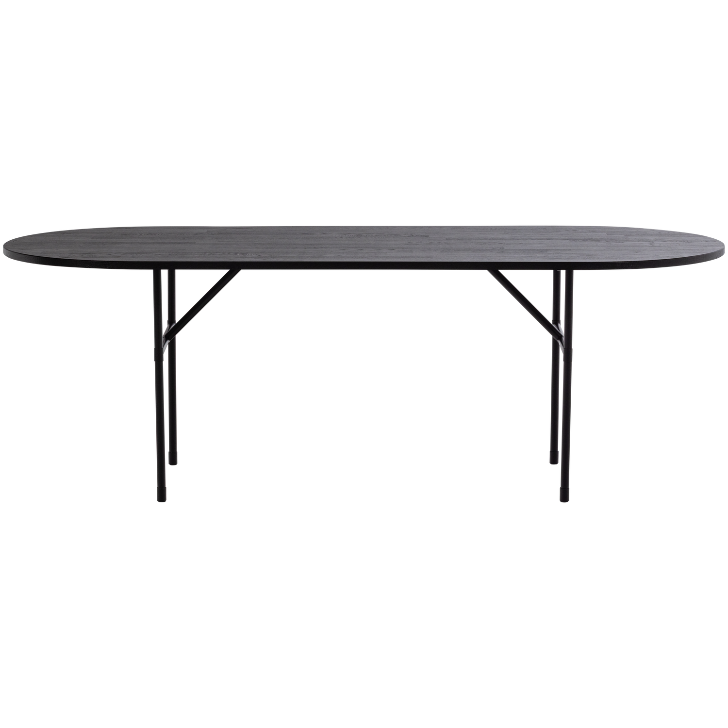 Arthur eettafel ovaal met h-poot eiken zwart [fsc]