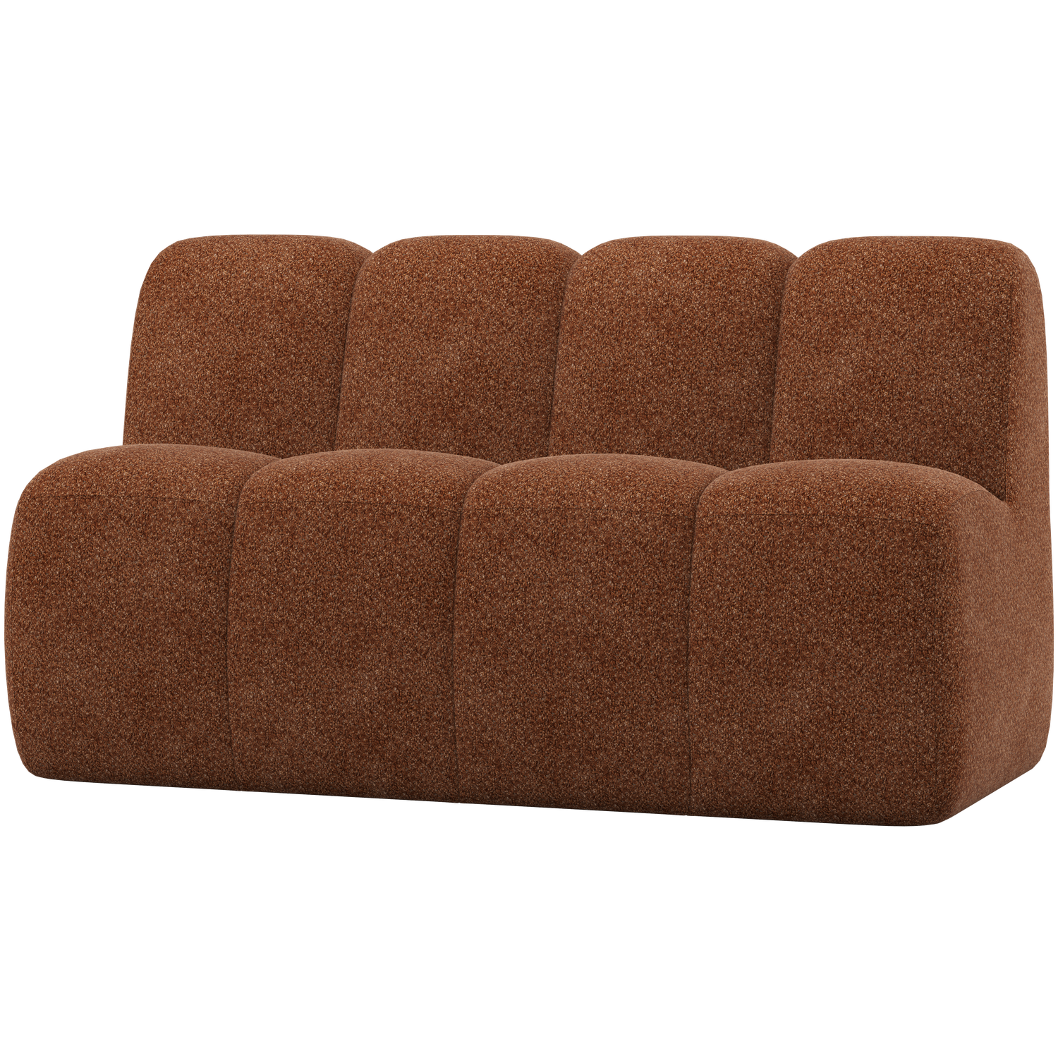 Mojo eetbank 164 cm met rugleuning ribstof roestbruin
