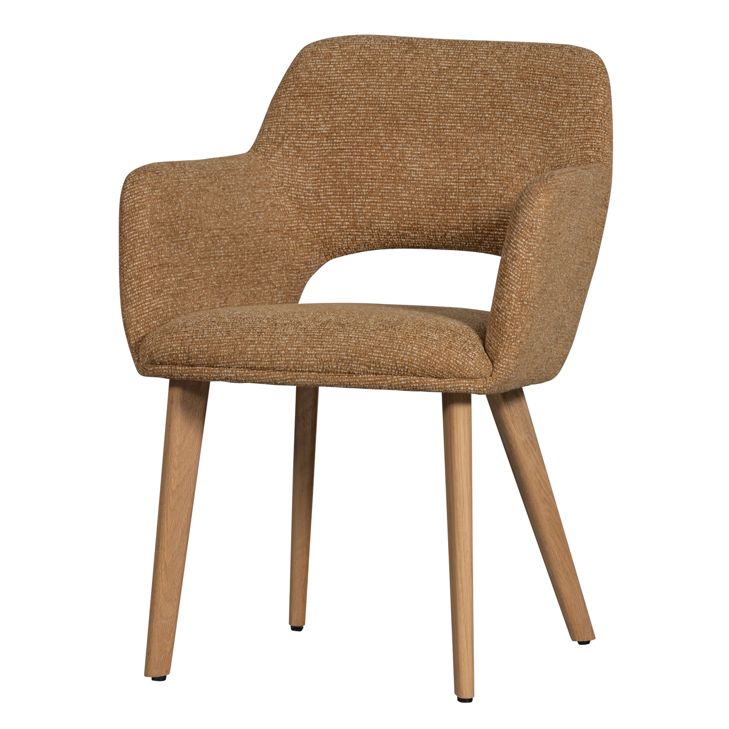 Murat eetkamerstoel taupe met houten poot naturel
