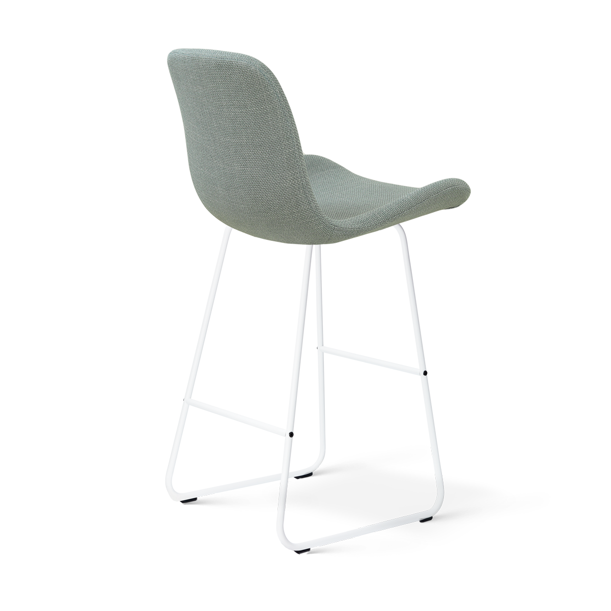 Barkruk Nino-Fé wit onderstel rib beige 75 cm