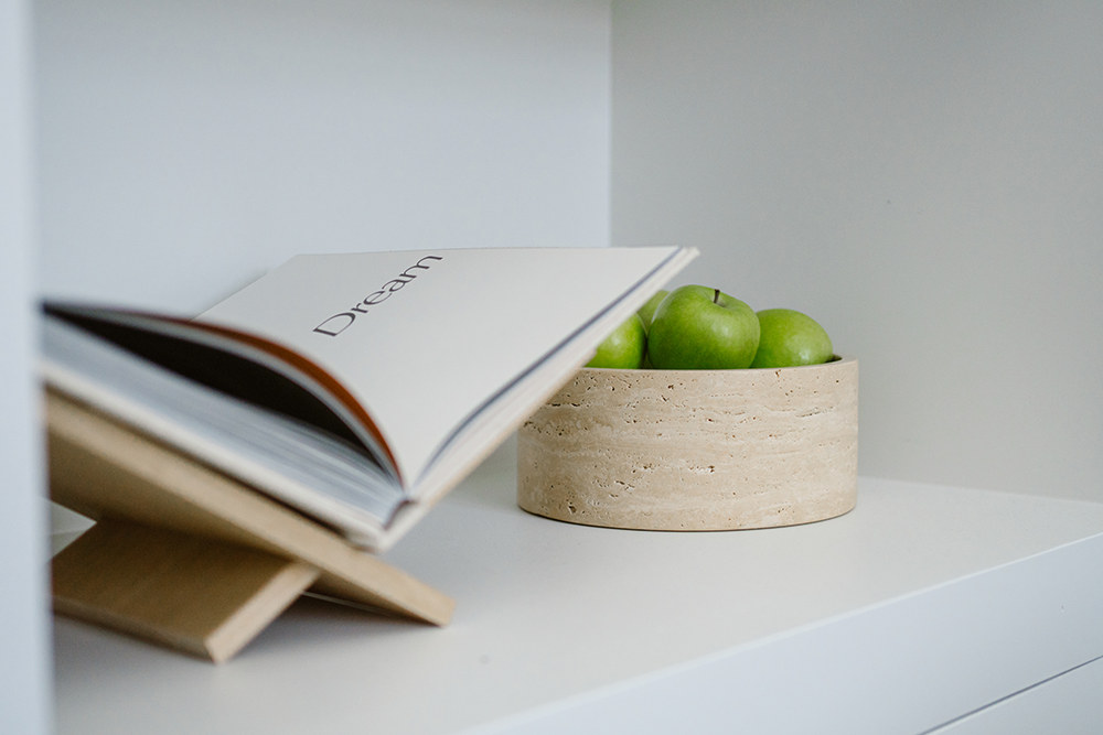 Travertine fruitschaal