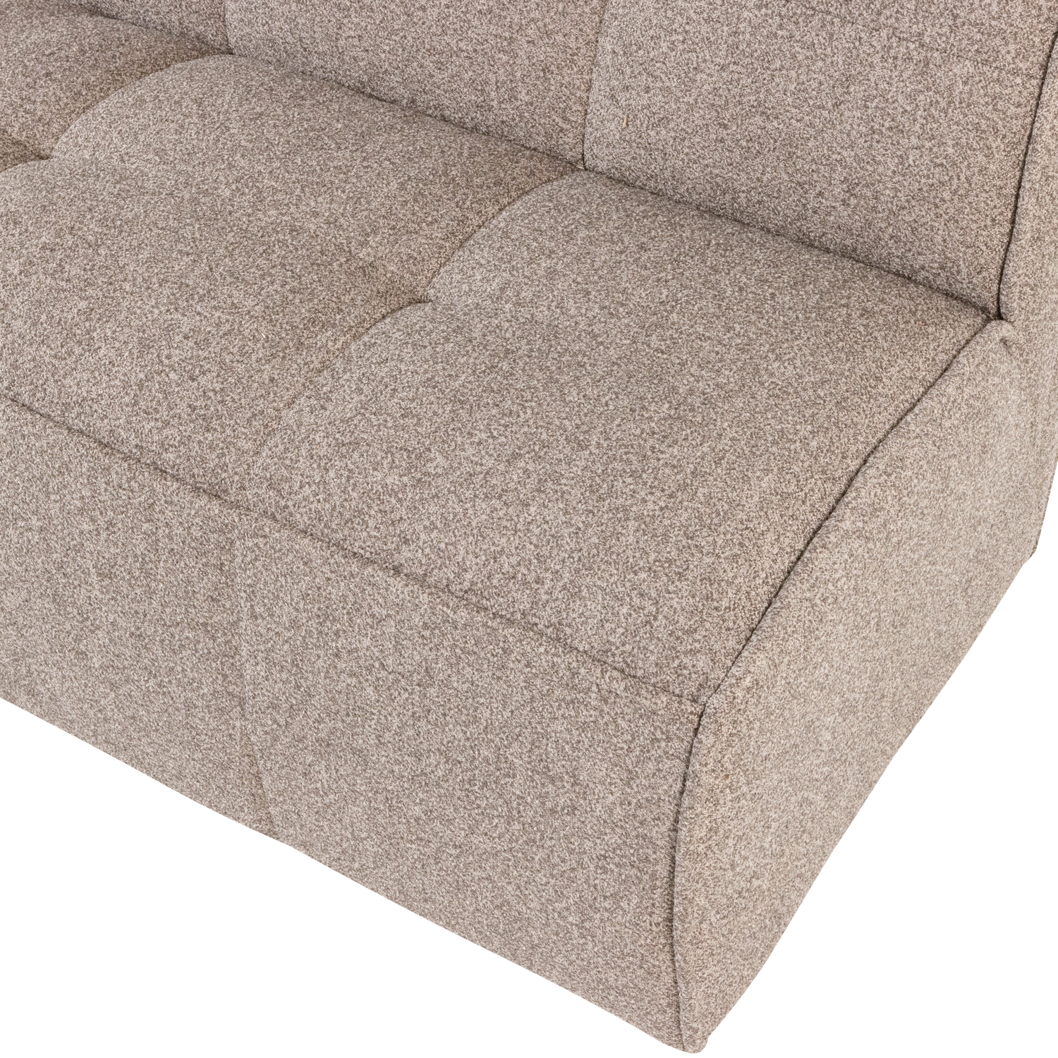 Cluster eetbankje met rugleuning boucle khaki bruin