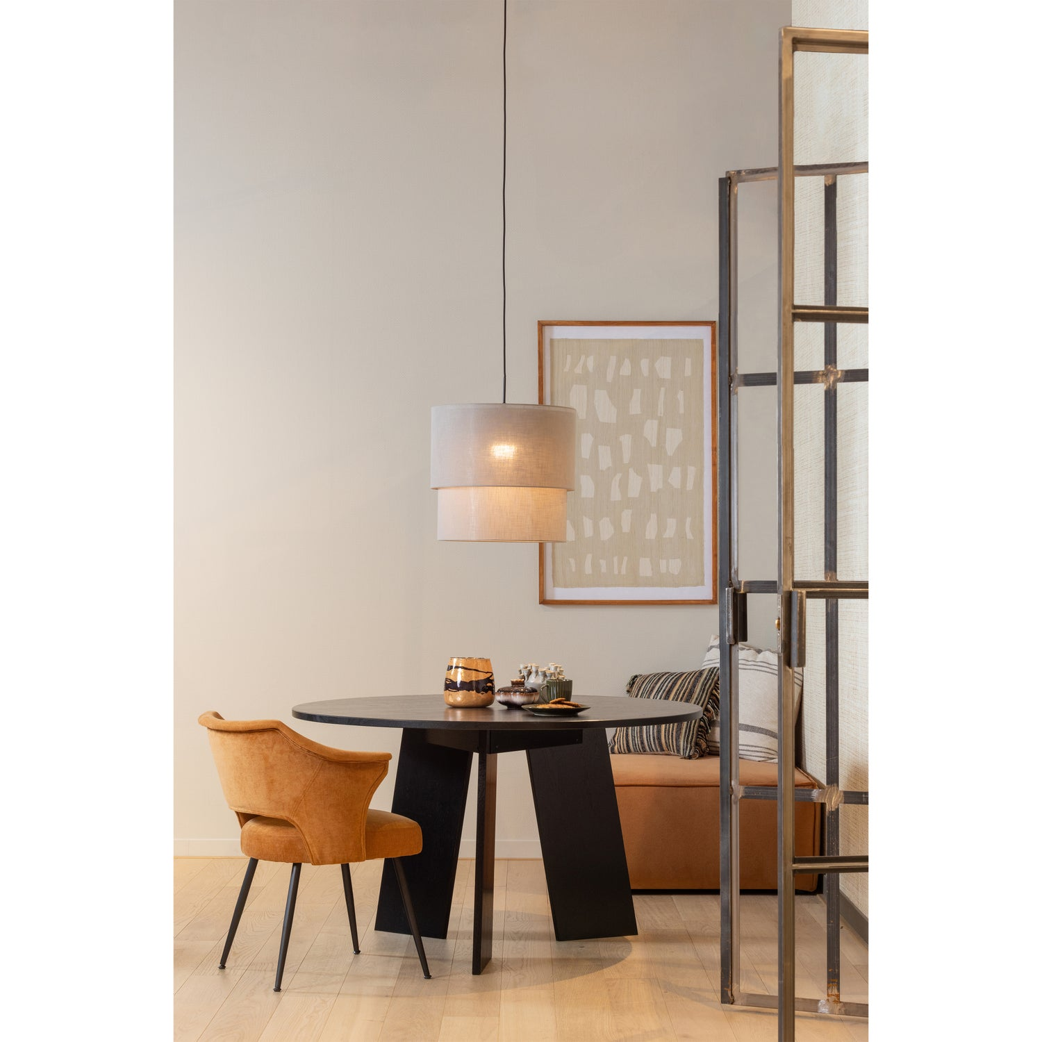 Rhonda eettafel o129 cm eiken middenbruin [fsc]