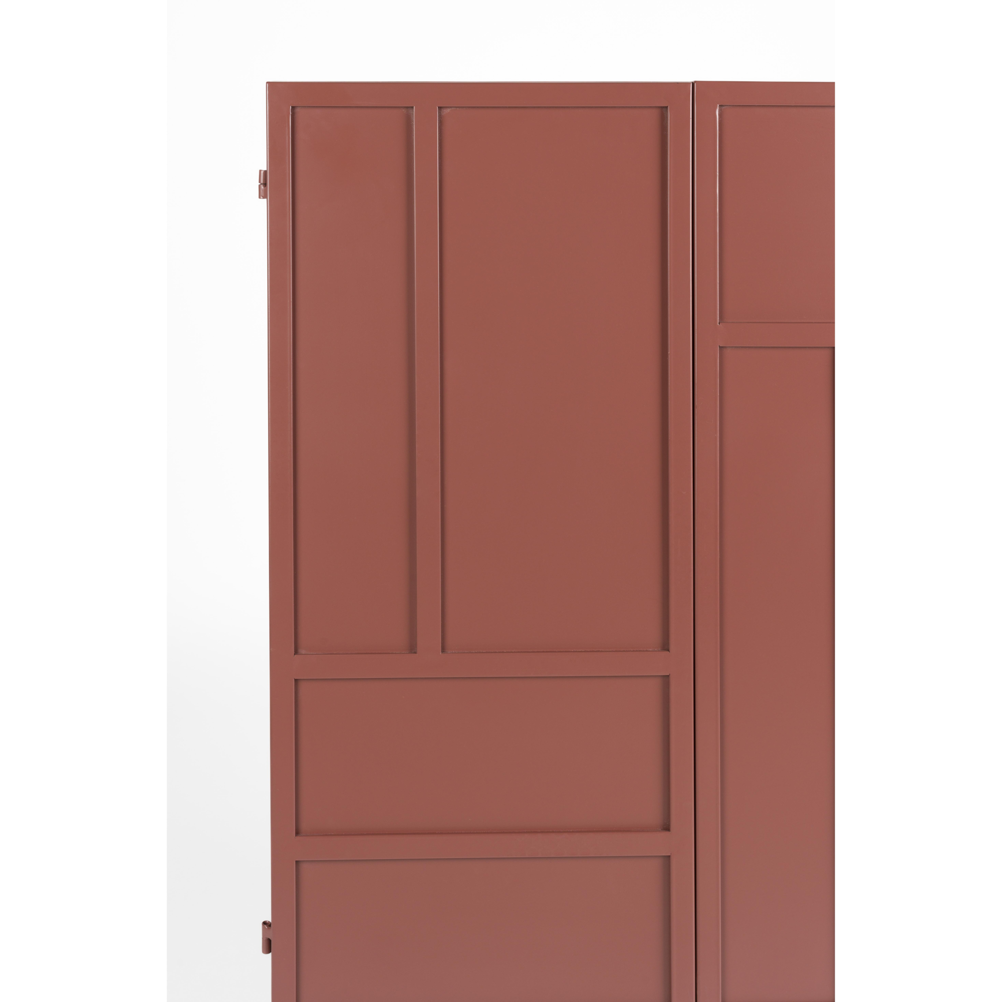 Davis kast metaal bruin/ rood