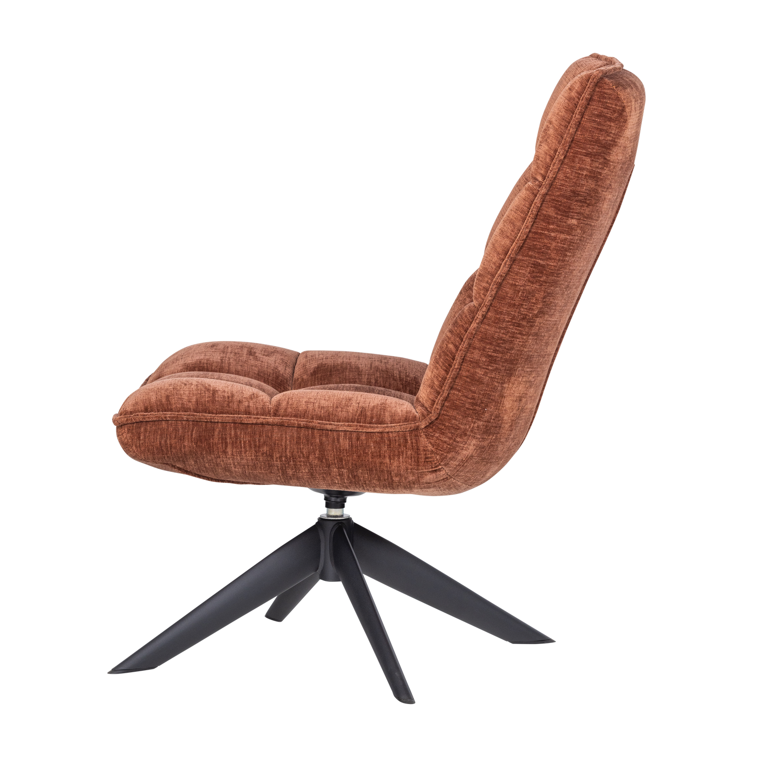 Jouke draaifauteuil chenille structuur roestbruin [fsc]