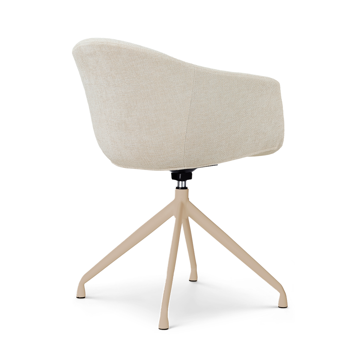 Draaibare eetkamerstoel Nola-Otis met armleuningen - beige onderstel