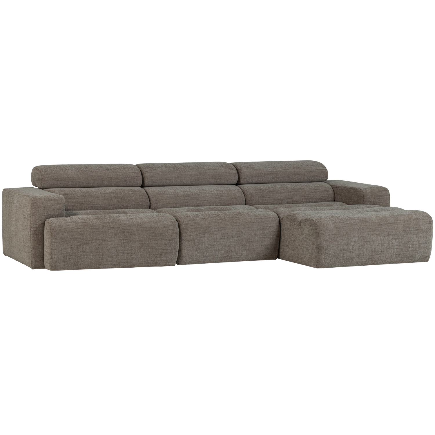 Novi chaise longue bank rechts donkerbruin melange