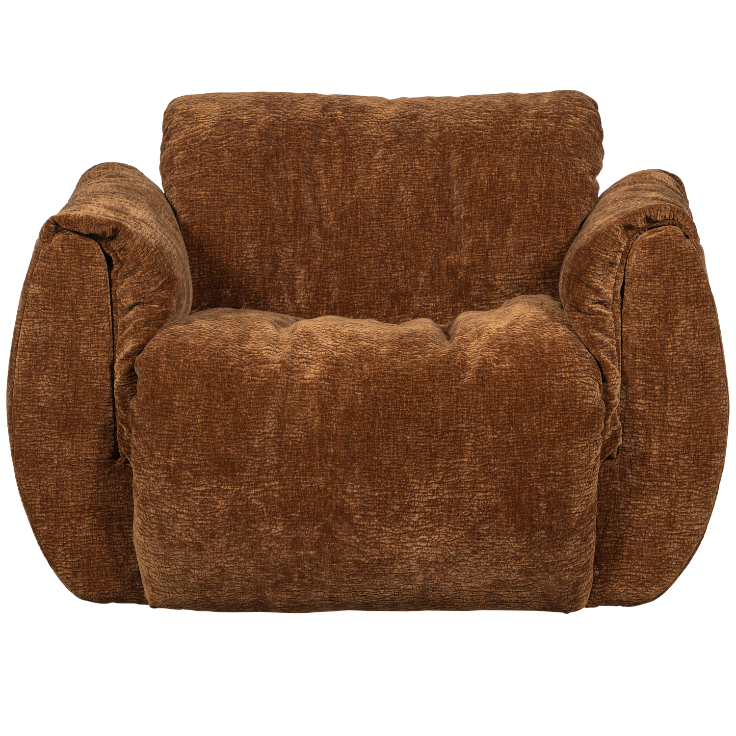 Baggy draaifauteuil geweven stof warmgrijs melange