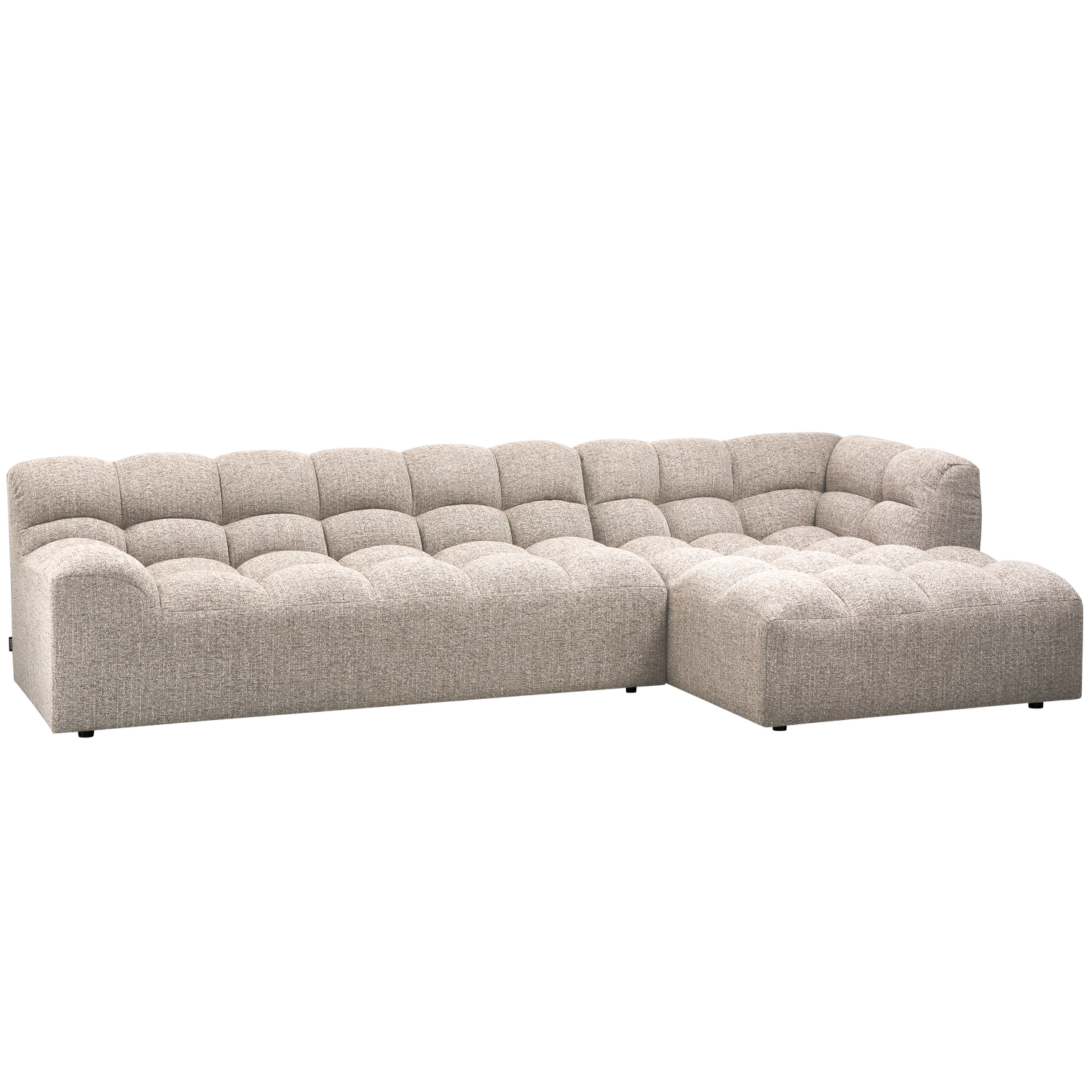 Allure chaise longue rechts geweven stof naturel melange