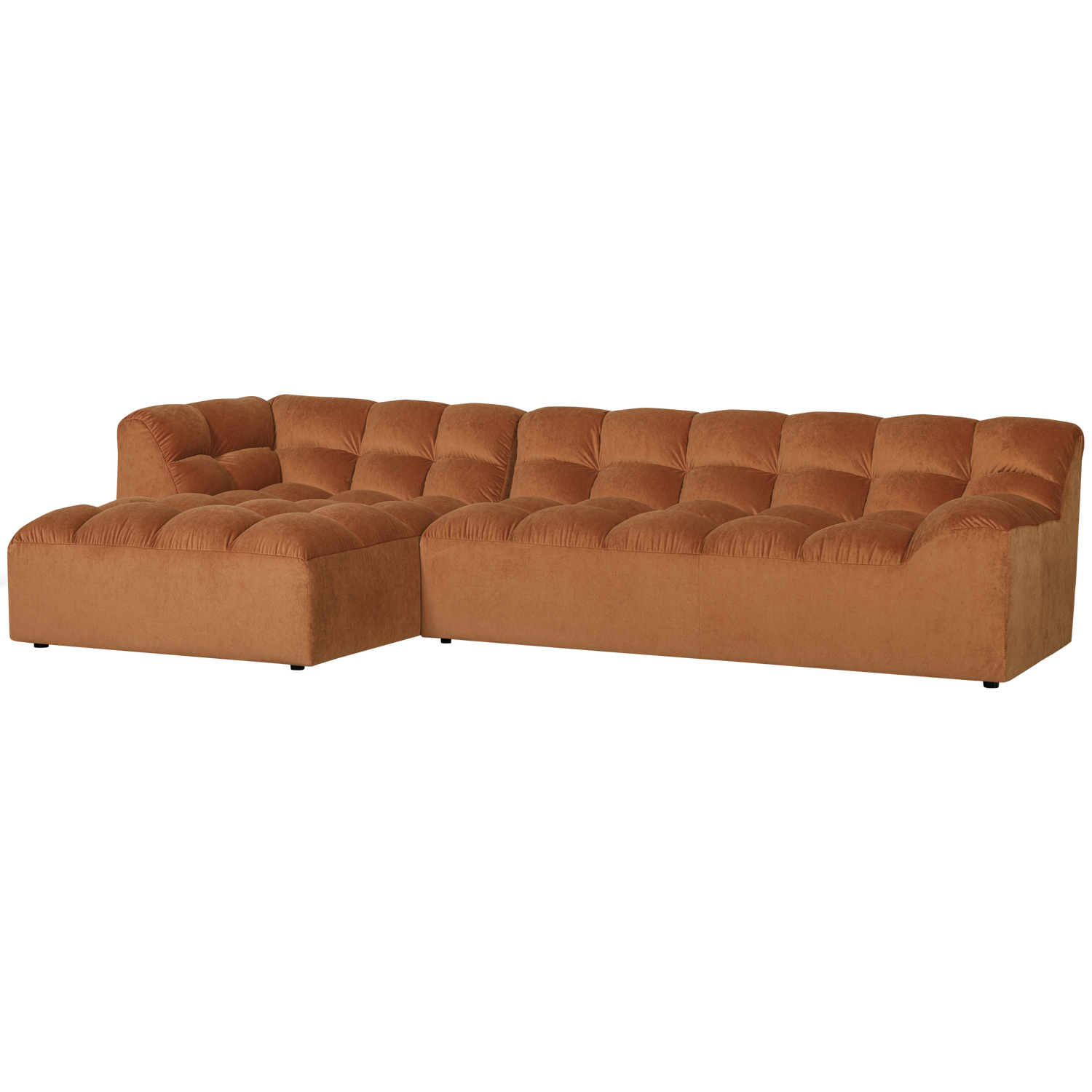 Allure chaise longue links geweven stof naturel melange