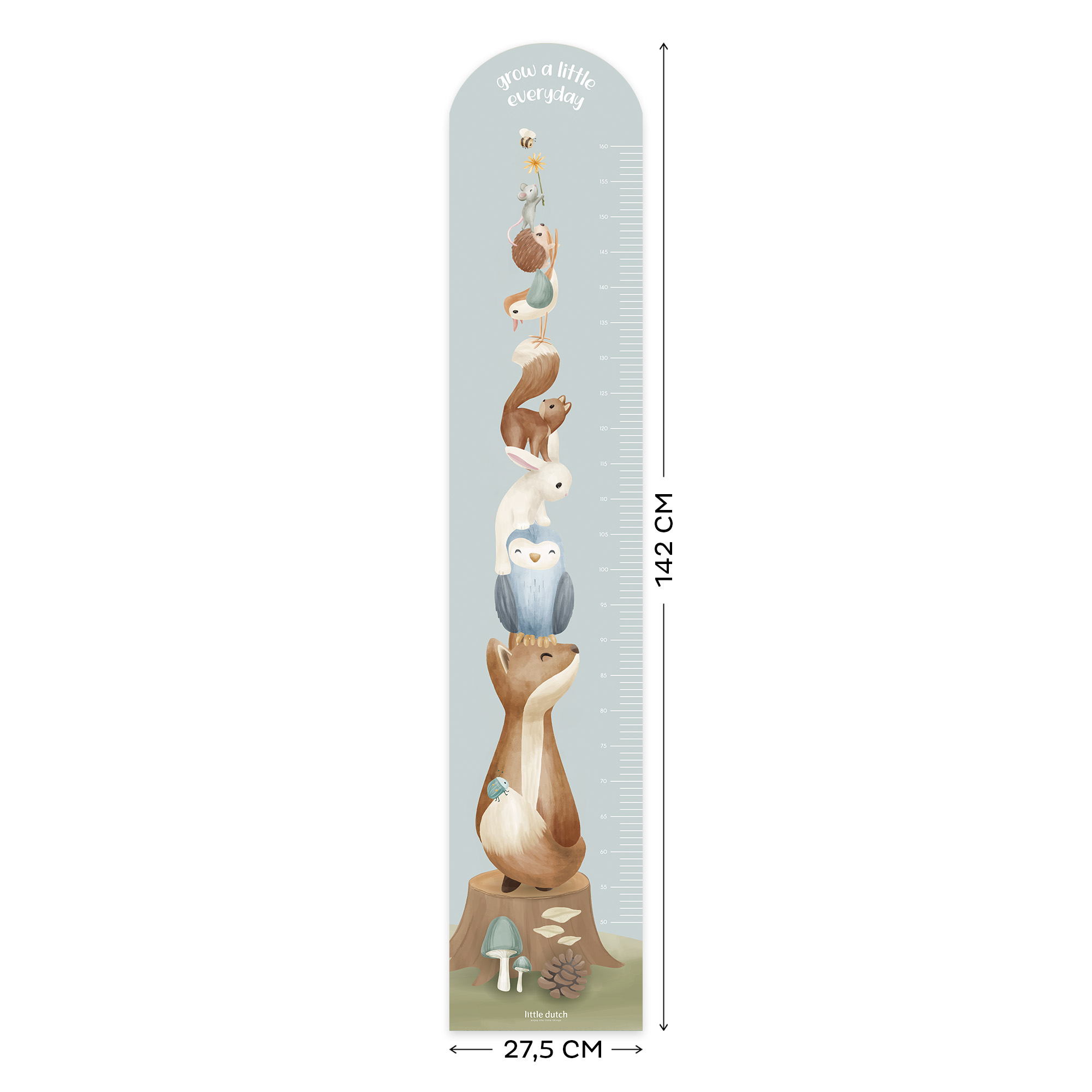 Groeimeter muursticker Forest Friends