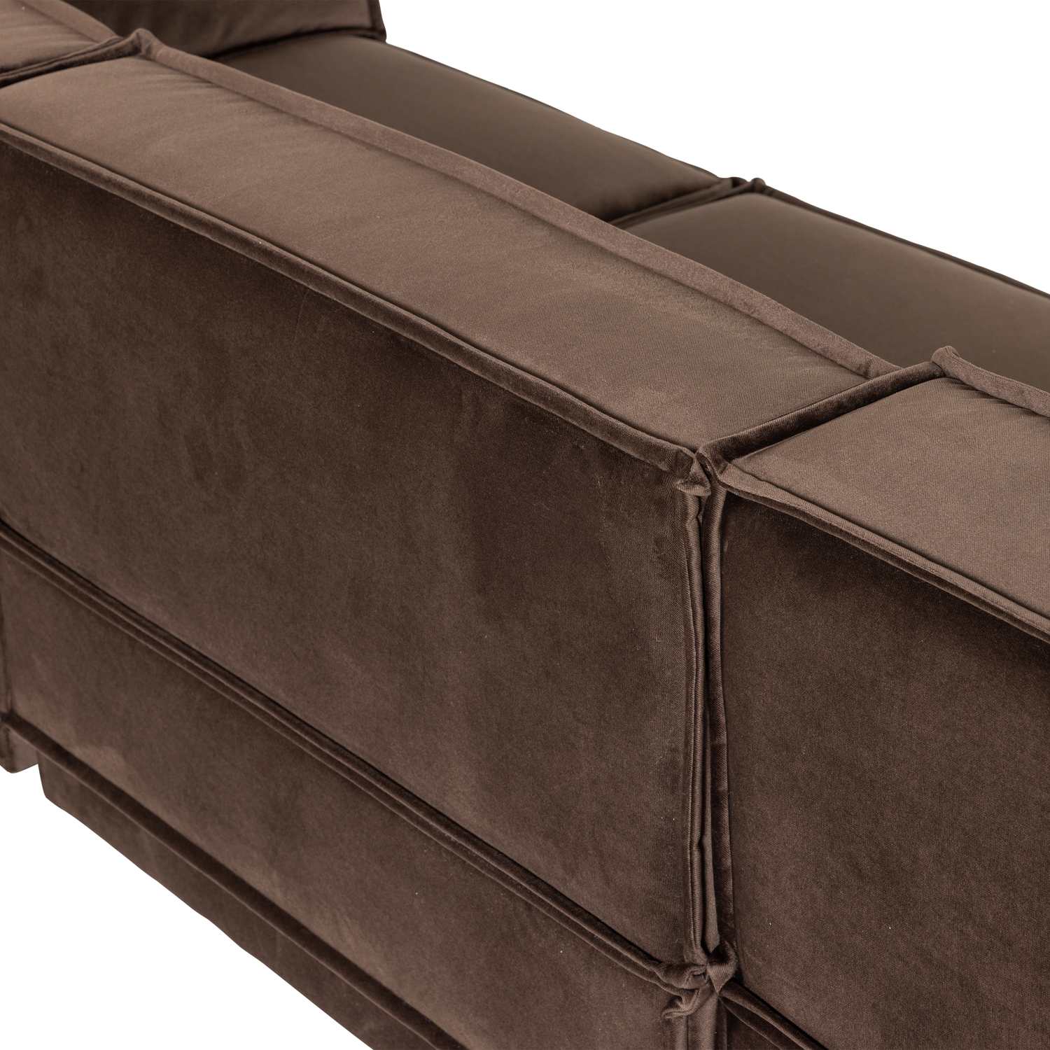 Manu chaise longue bank links velvet bruin [fsc]