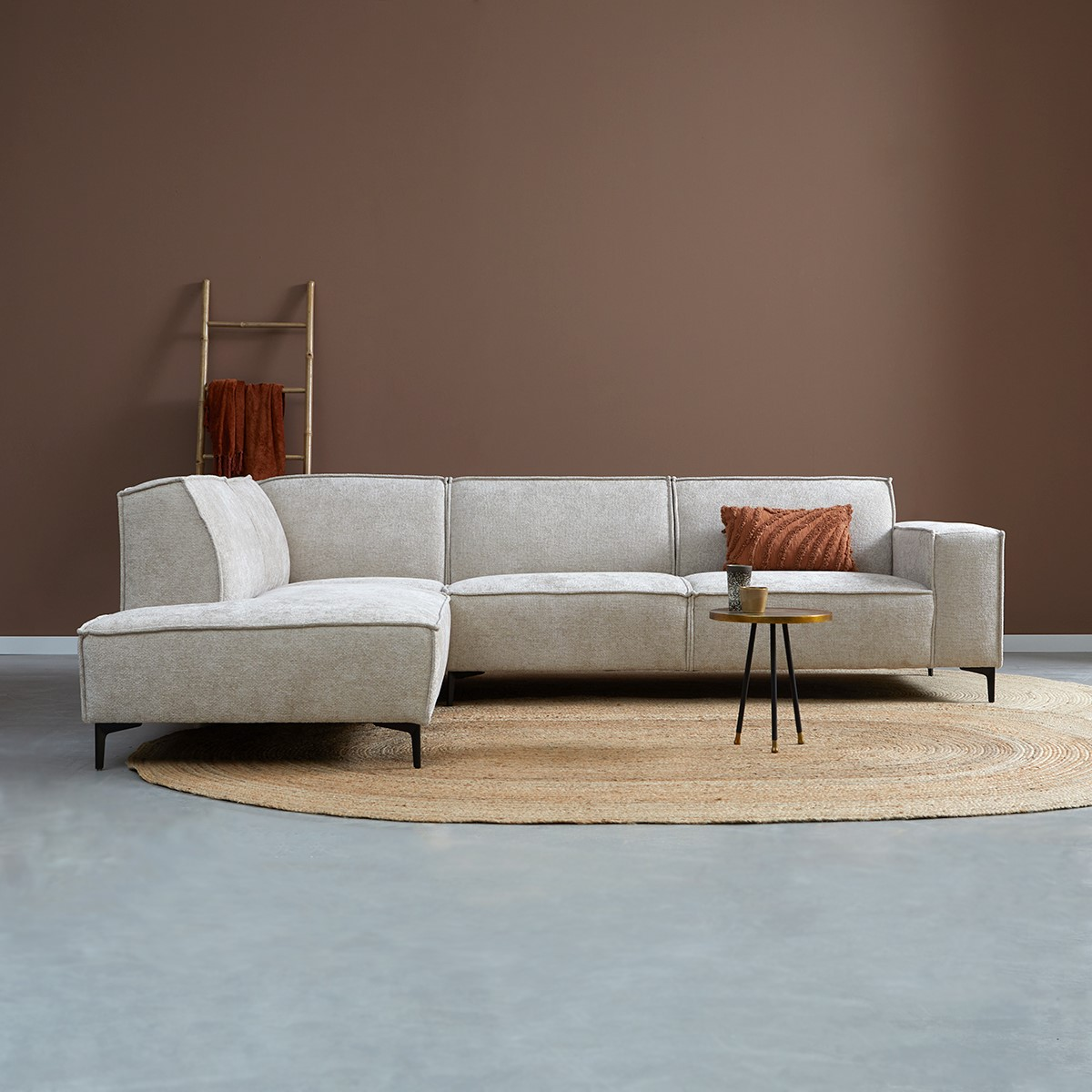 Hoekbank Valora Beige Ottoman