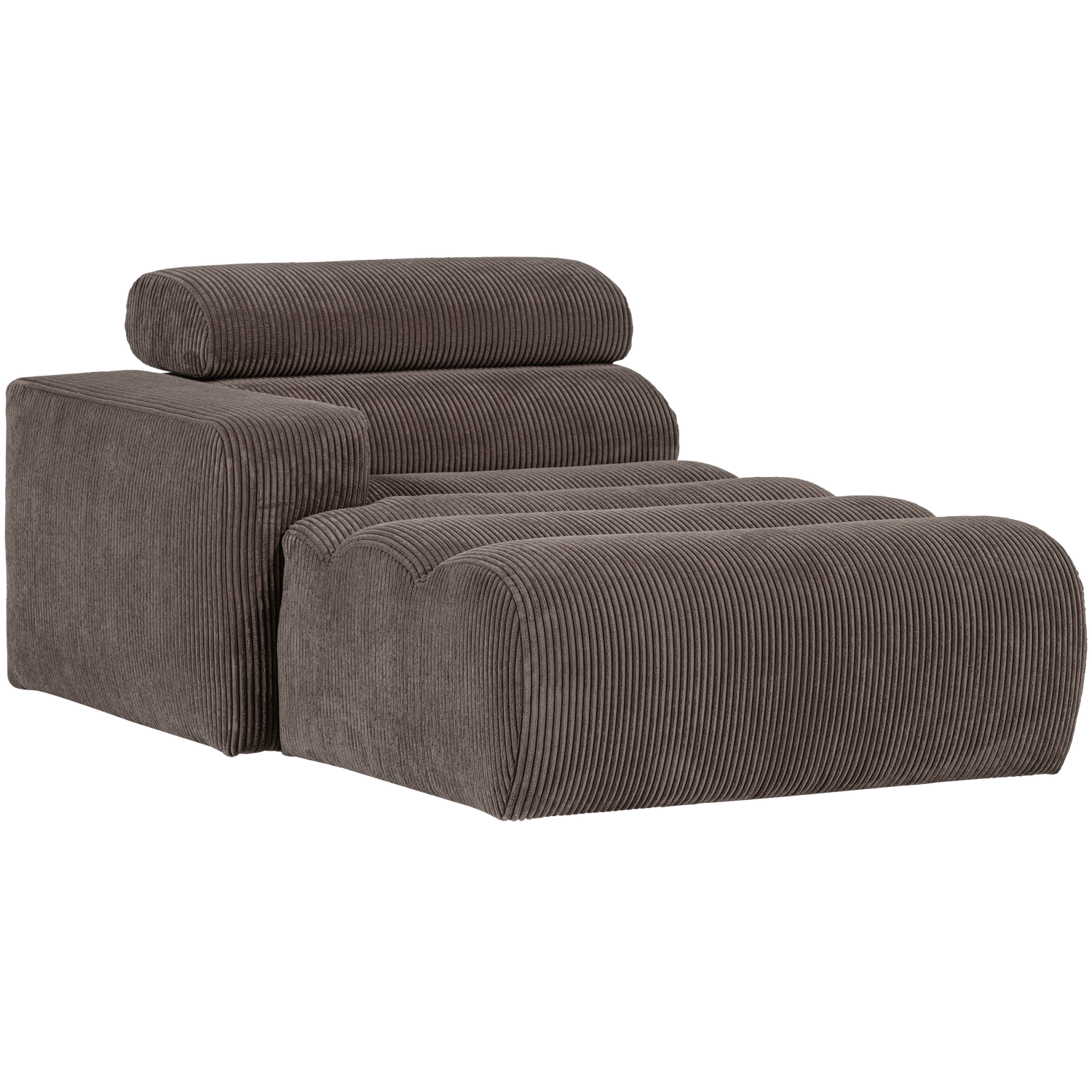 Novi chaise longue element arm links ribstof terra