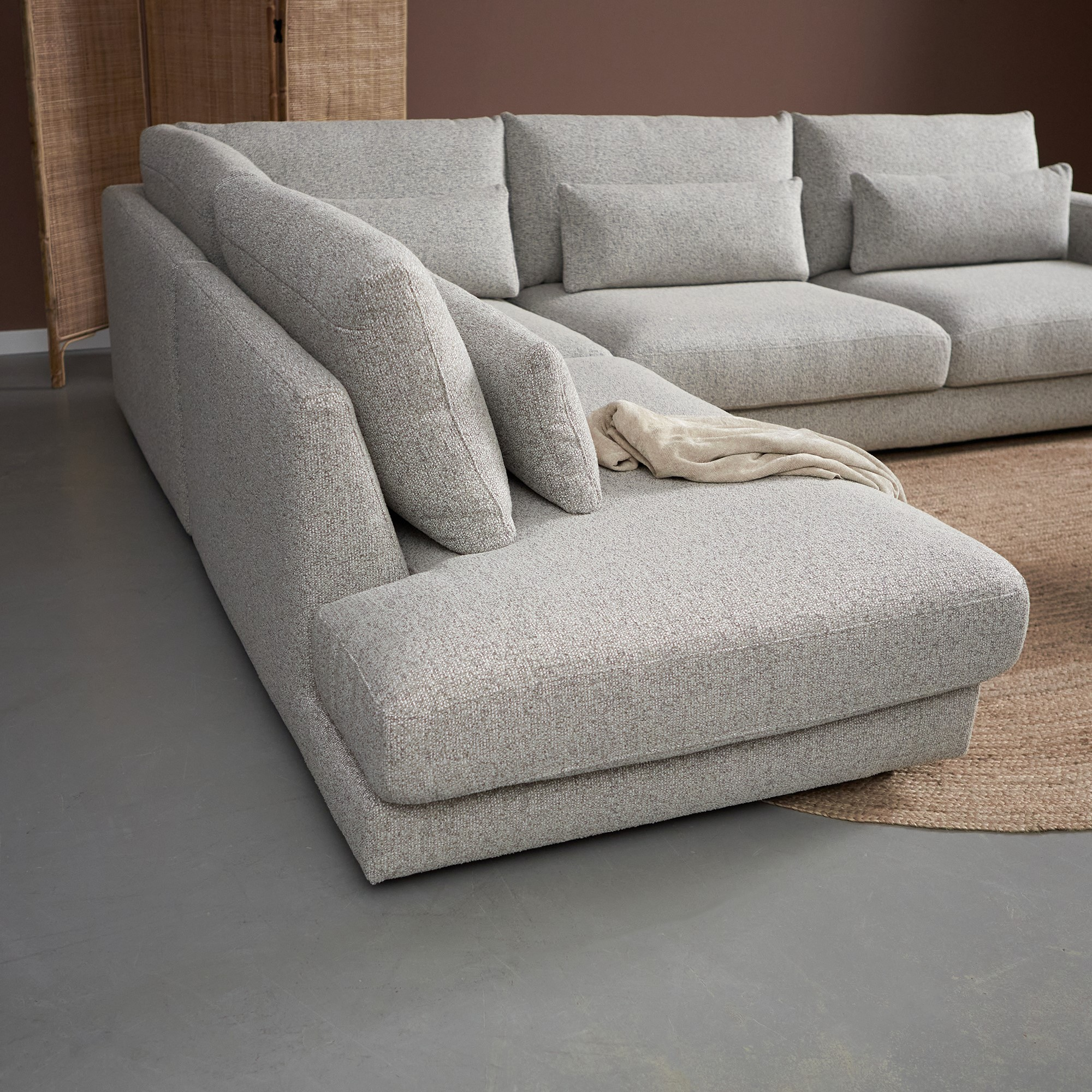 Hoekbank Lusaro Lichtgrijs Ottoman