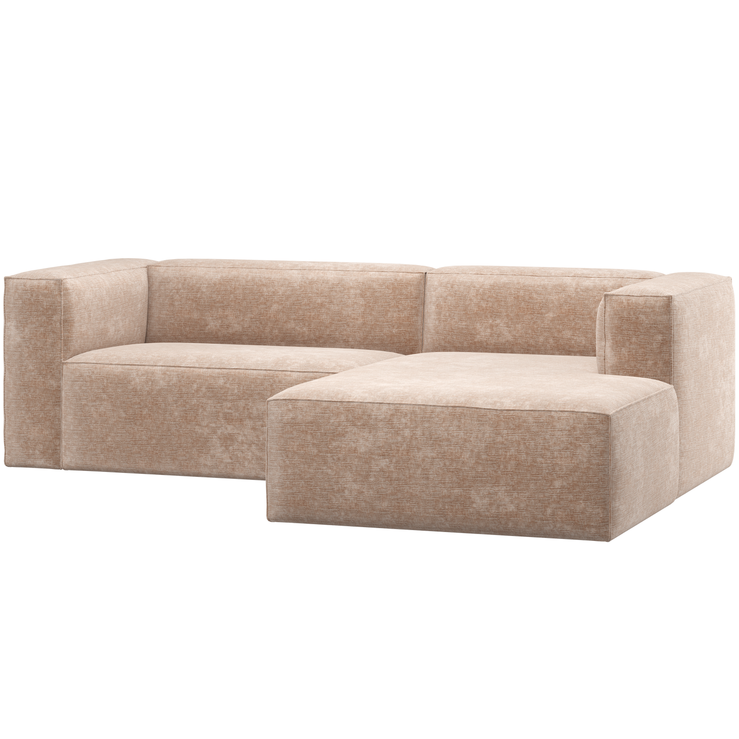 Bean chaise longue bank rechts chenille velvet taupe