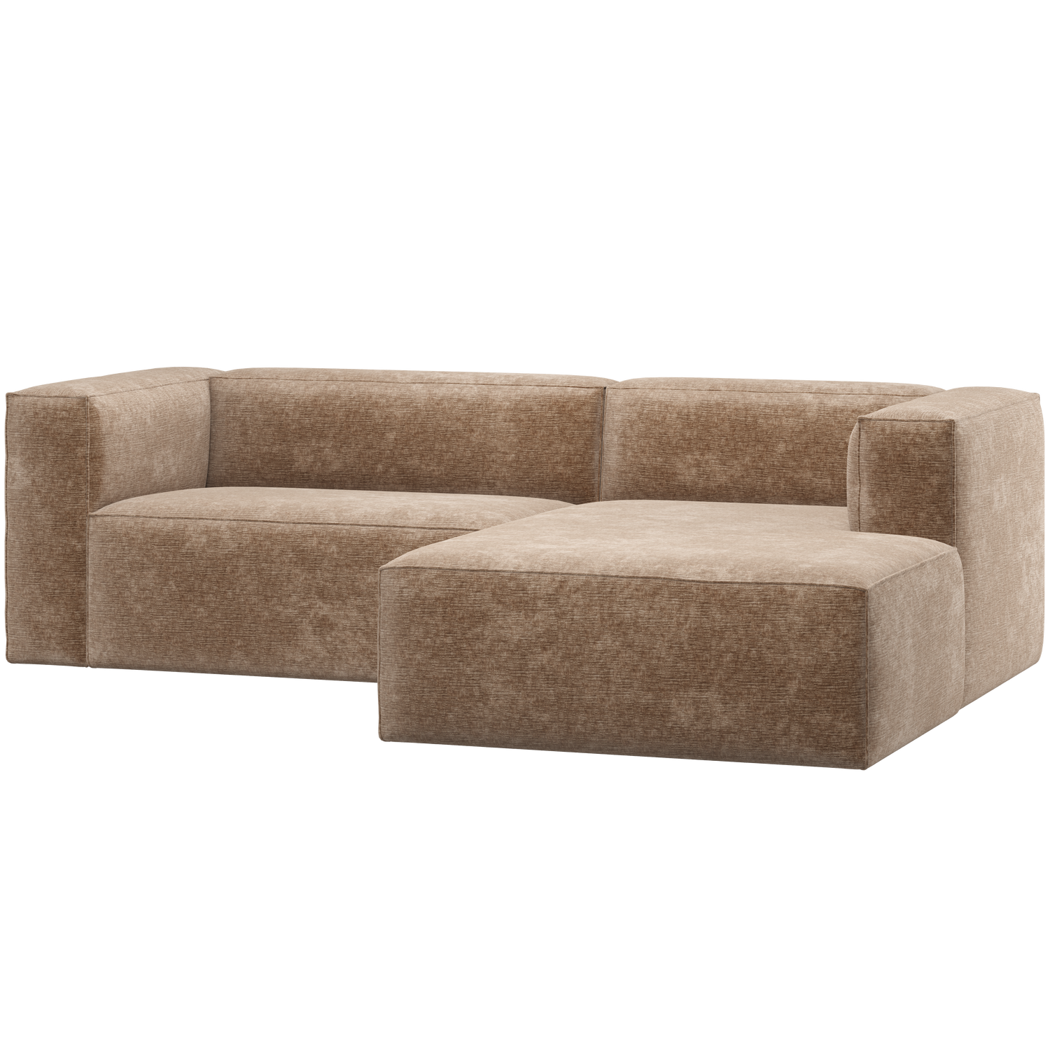 Bean chaise longue bank rechts chenille velvet taupe