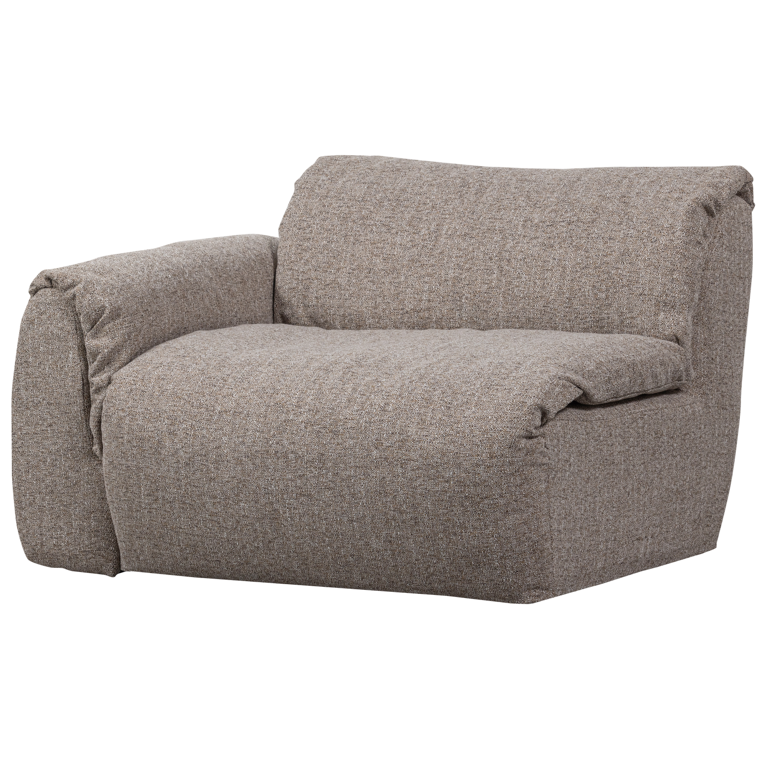 Baggy 1-zits element met arm links geweven chenille oudroze