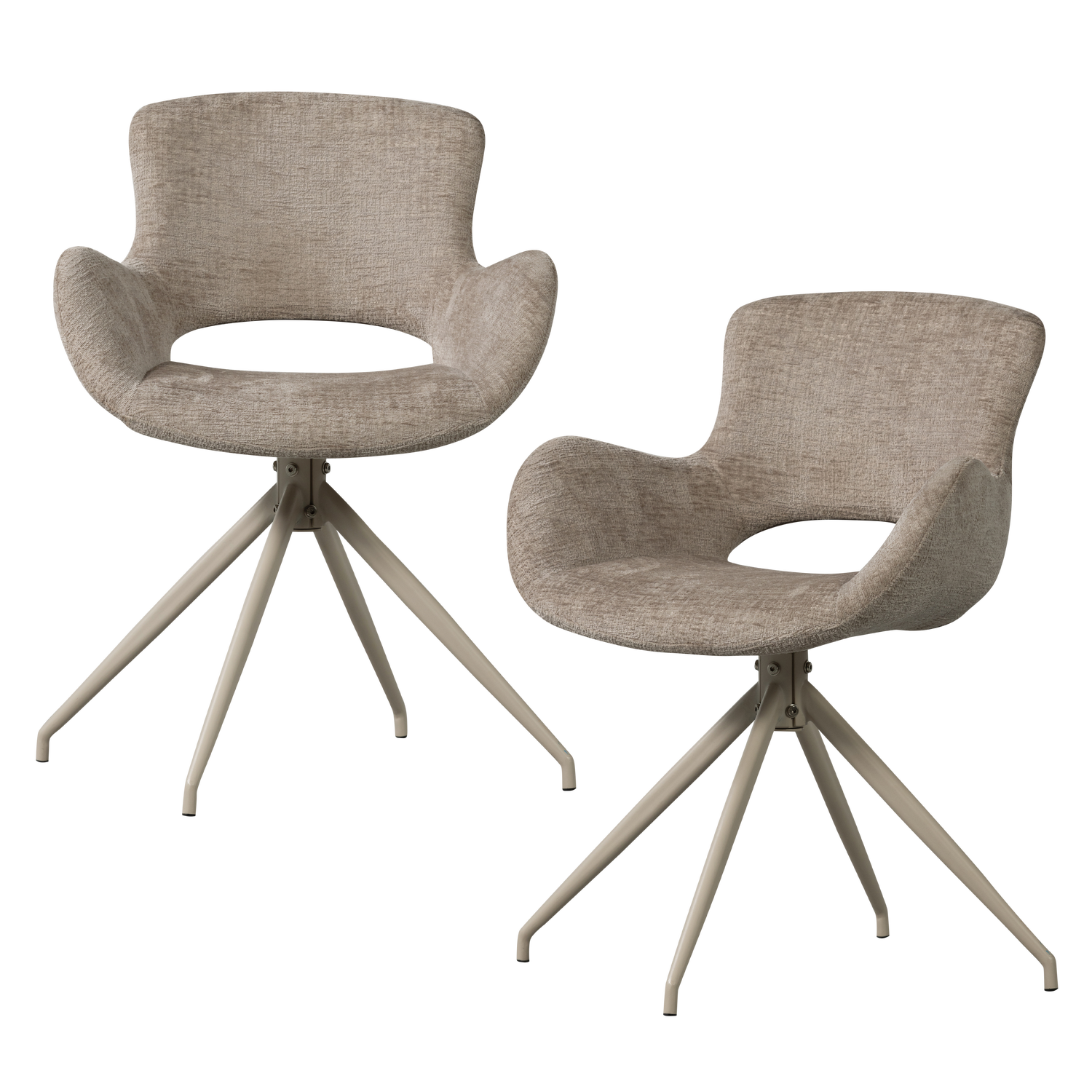 Eliva eetkamerstoel structure velvet paars - set van 2