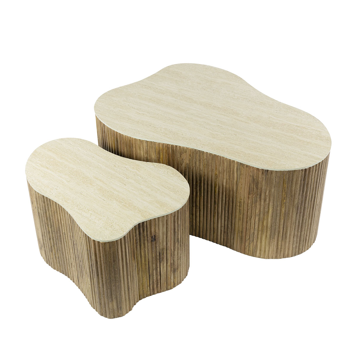 Salontafel Set Limestone Shamrock