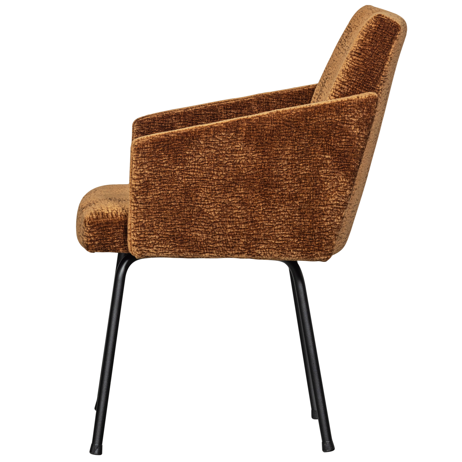 Mount eetkamerstoel met armleuning 3d chenille middenbruin