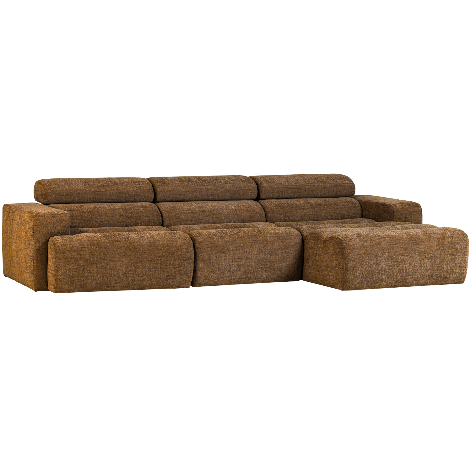 Novi chaise longue bank rechts donkerbruin melange