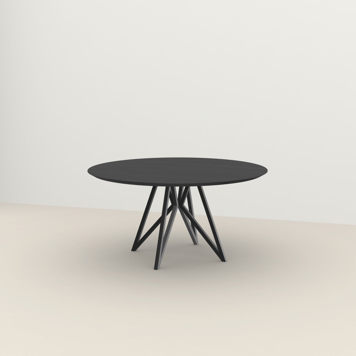 Studio HENK tafel Butterfly Rond Quadpod - zwart frame, zwarte beits