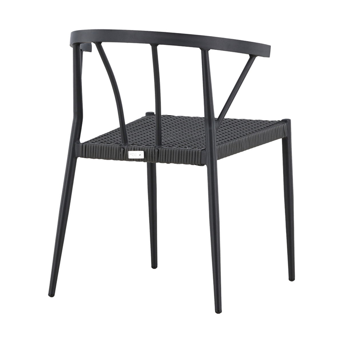 Aluminium tuinstoel zwart Julian- rattan zitting - set van 2