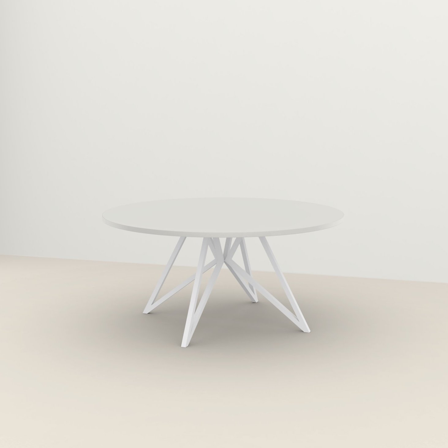 Studio HENK tafel Butterfly Rond QuadpodXL - zwart frame, HPL Fenix bianco kos