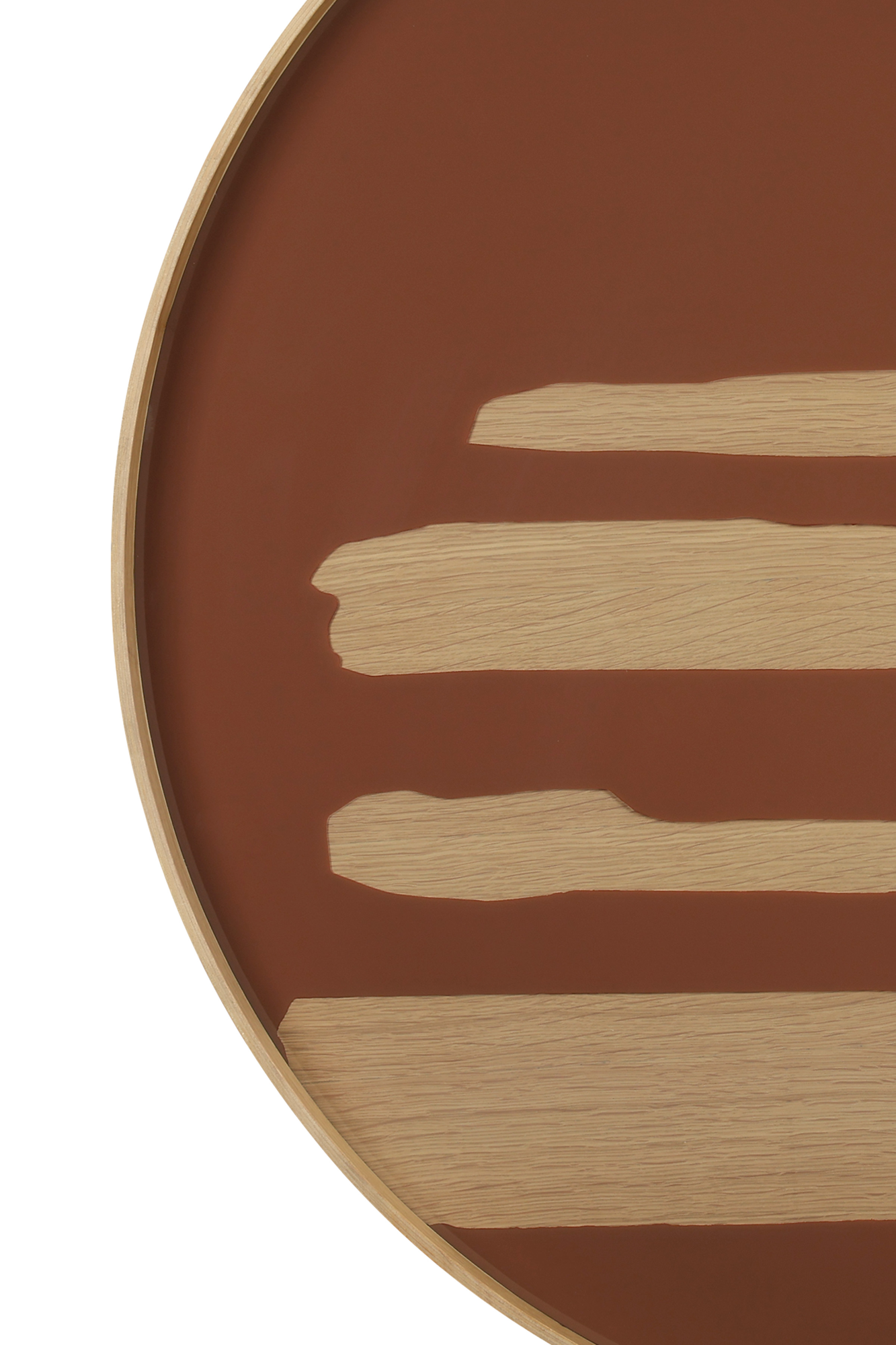 Second Nature glazen dienblad rond  - auburn
