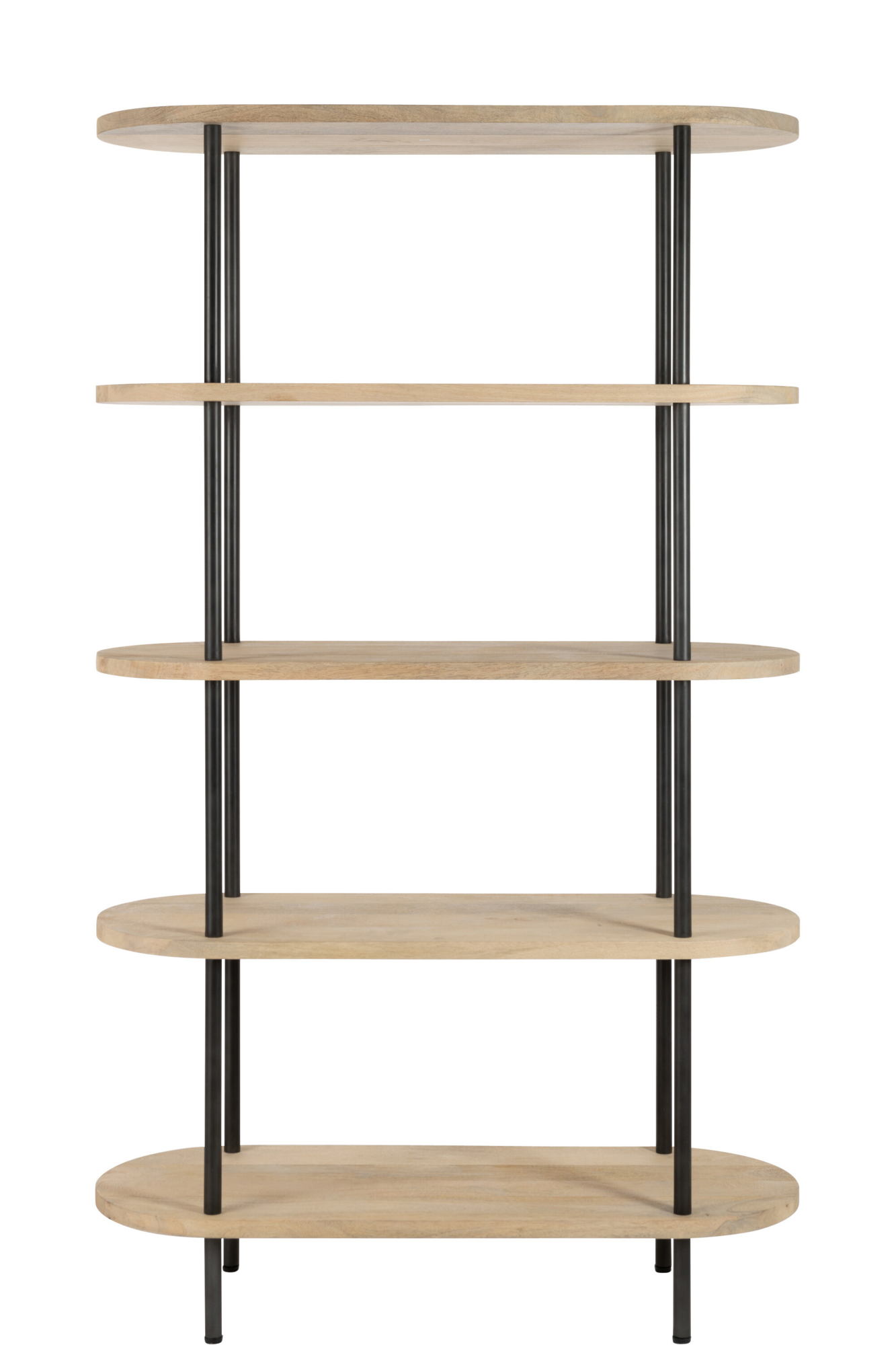 Rek Eli 5 planken mangohout/staal Naturel