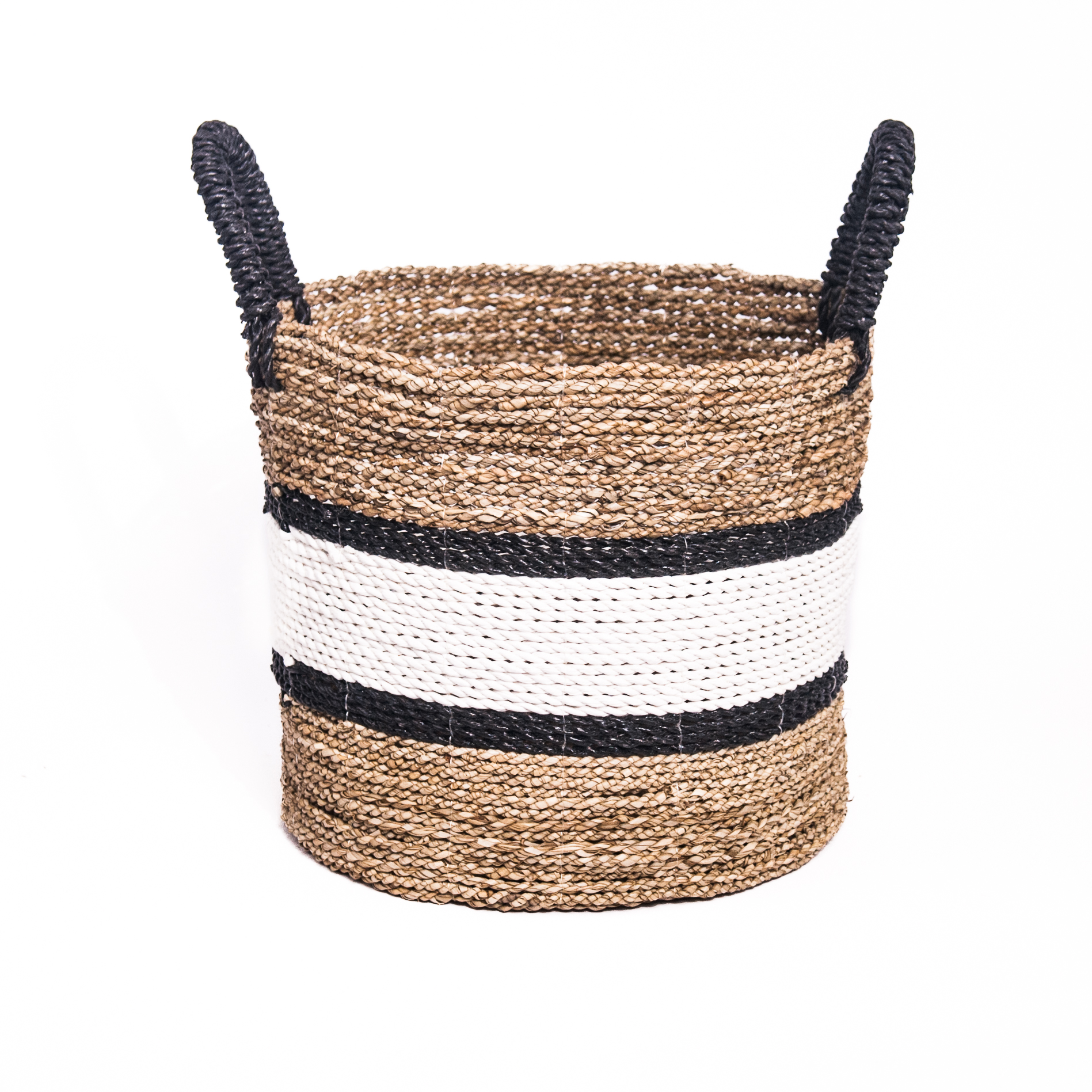 Mand naturel/wit/zwarte band en handvatten